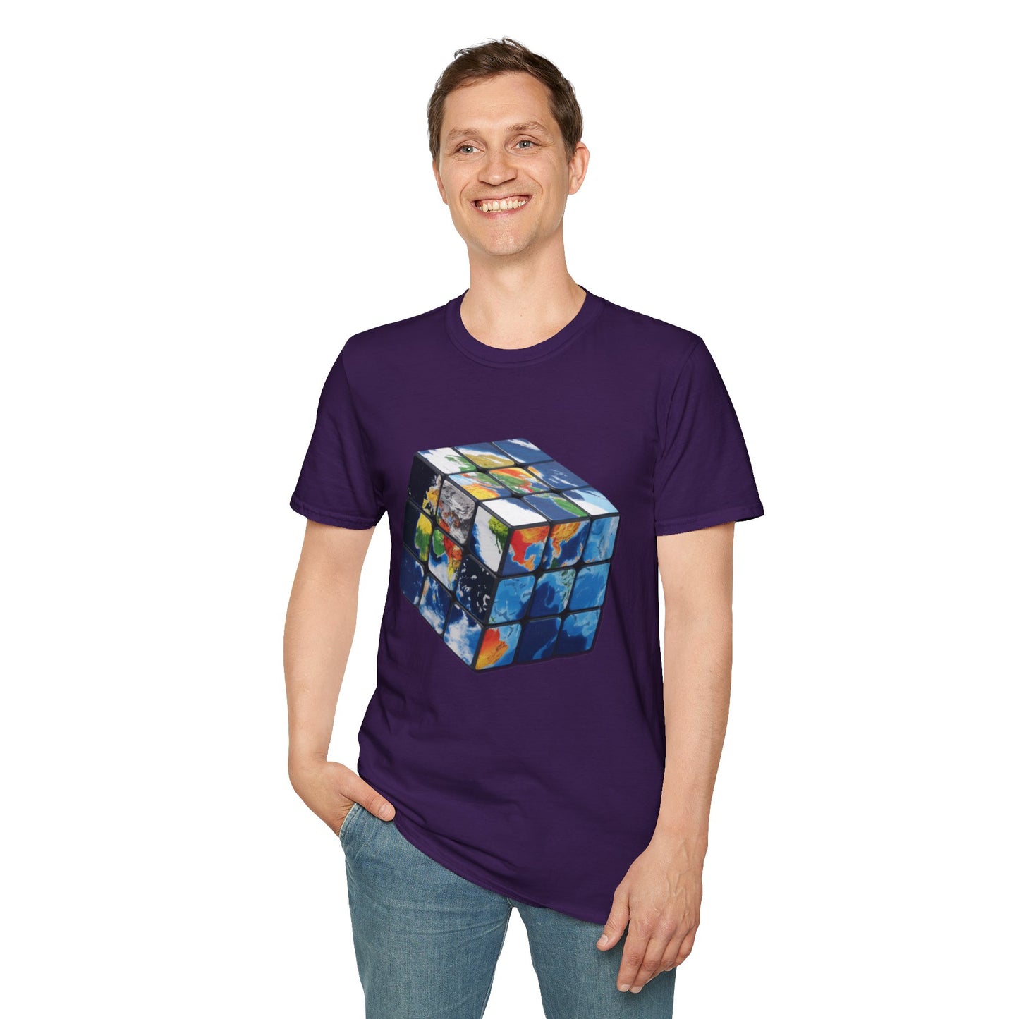 Rubik's Cube World Map Mashup Travel Wear Tee