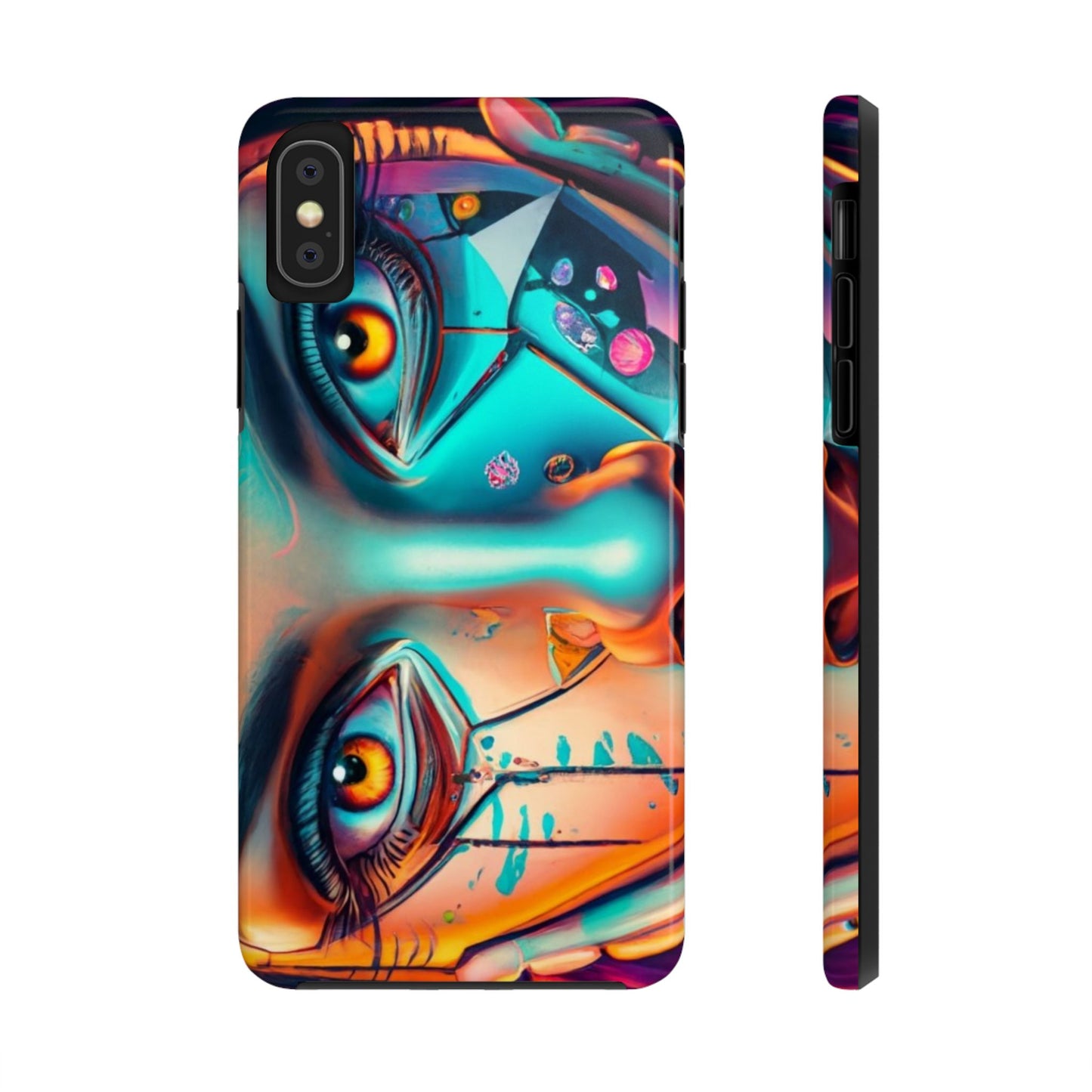 Cybergirl, Dystopian Cyberpunk themed Phone Case with Lofi Aesthetic and Robotic Vaporwave Feel