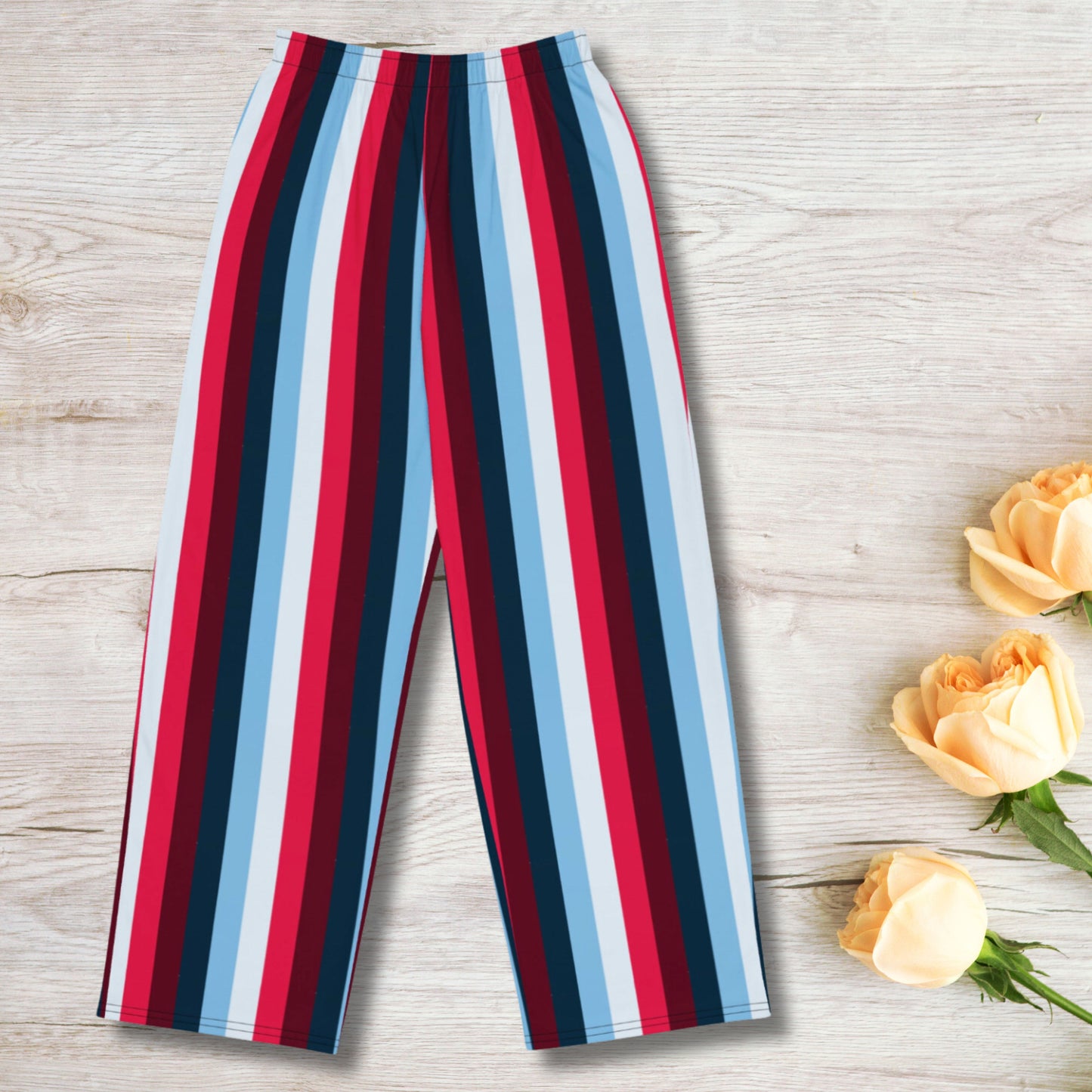 Wide-Leg Jogger Pants, Raspberry Treat Colors, Travel, Leisure and Lounge Wear