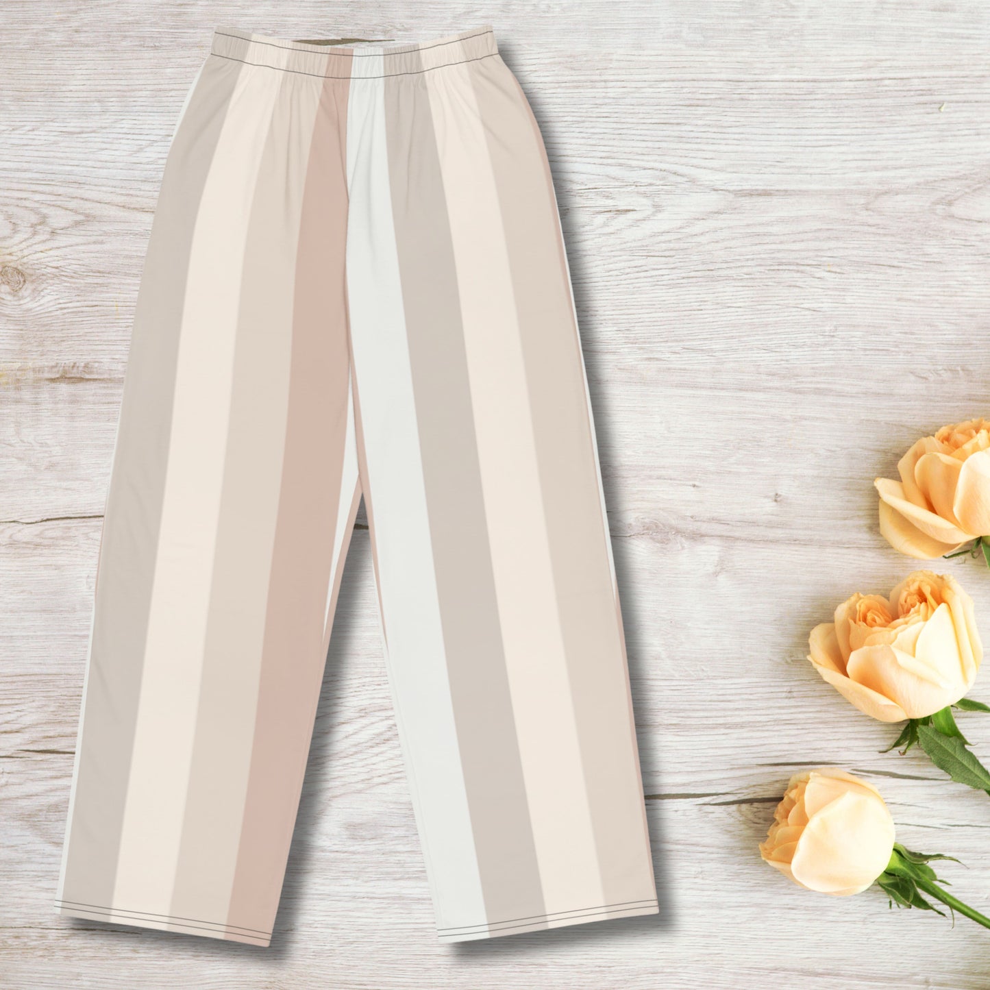 Wide-Leg Pants, Pastel Earth Tones Minimalist Design, Travel, Leisure and Lounge Wear