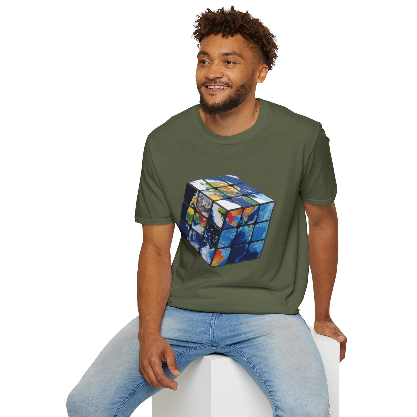 Rubik's Cube World Map Mashup Travel Wear Tee