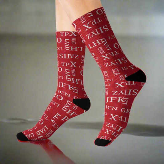 Cute Travel Socks, Gift for Travelers, Gifts for Travel, Sublimation Socks