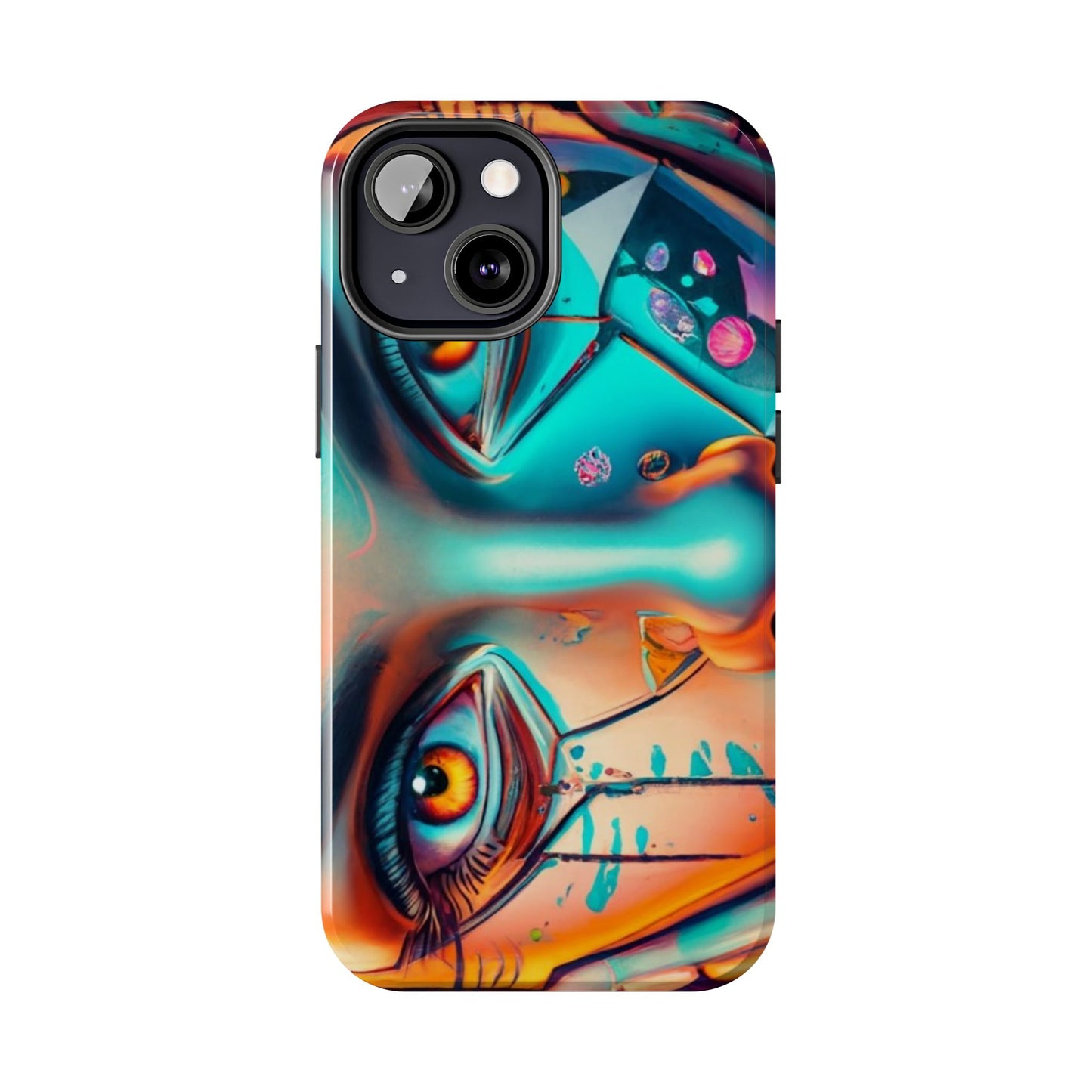 Cybergirl, Dystopian Cyberpunk themed Phone Case with Lofi Aesthetic and Robotic Vaporwave Feel