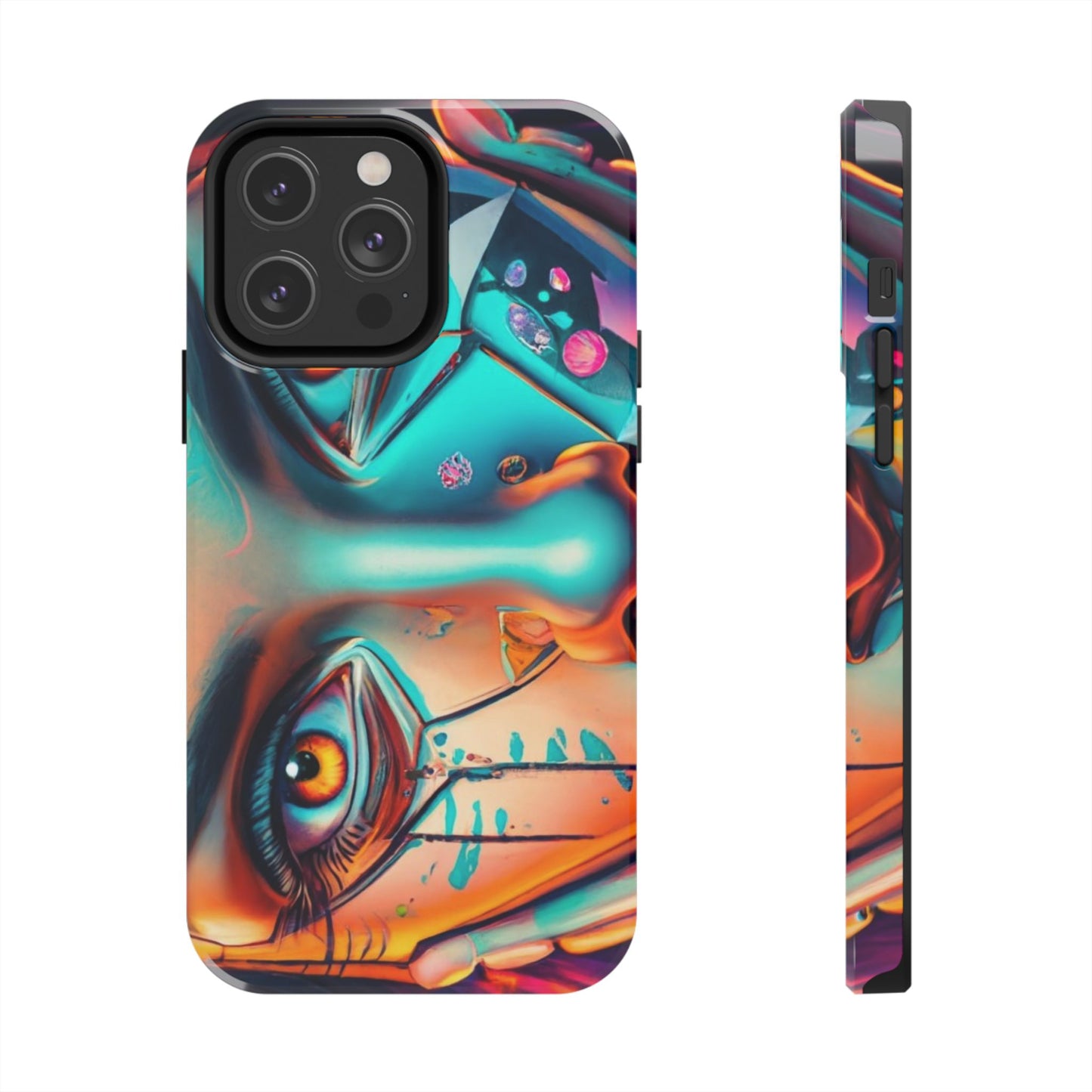 Cybergirl, Dystopian Cyberpunk themed Phone Case with Lofi Aesthetic and Robotic Vaporwave Feel