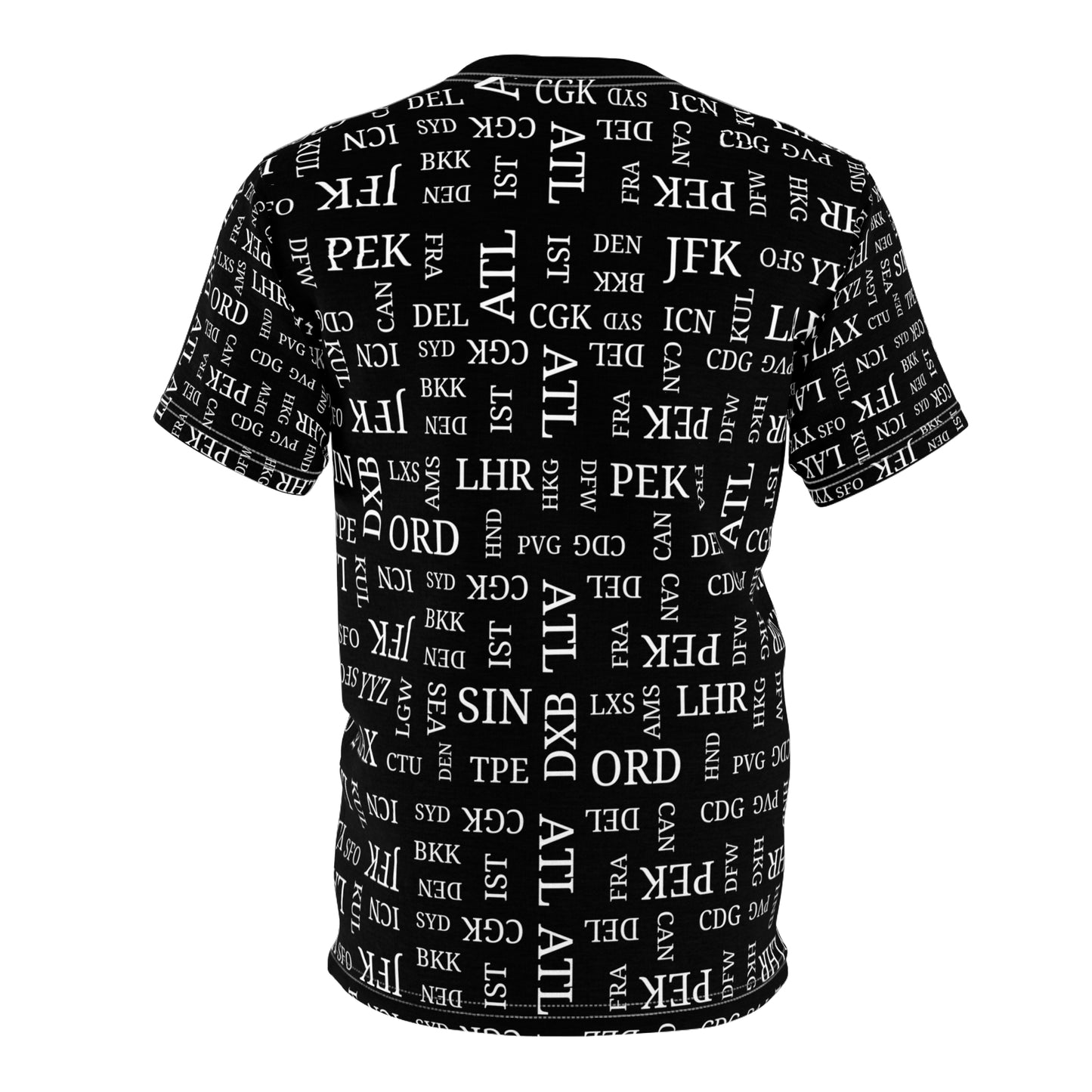 Signature Black Airport Code Premium Travel Lover's Tee With All Over Printing - Best Airports for  Planespotting