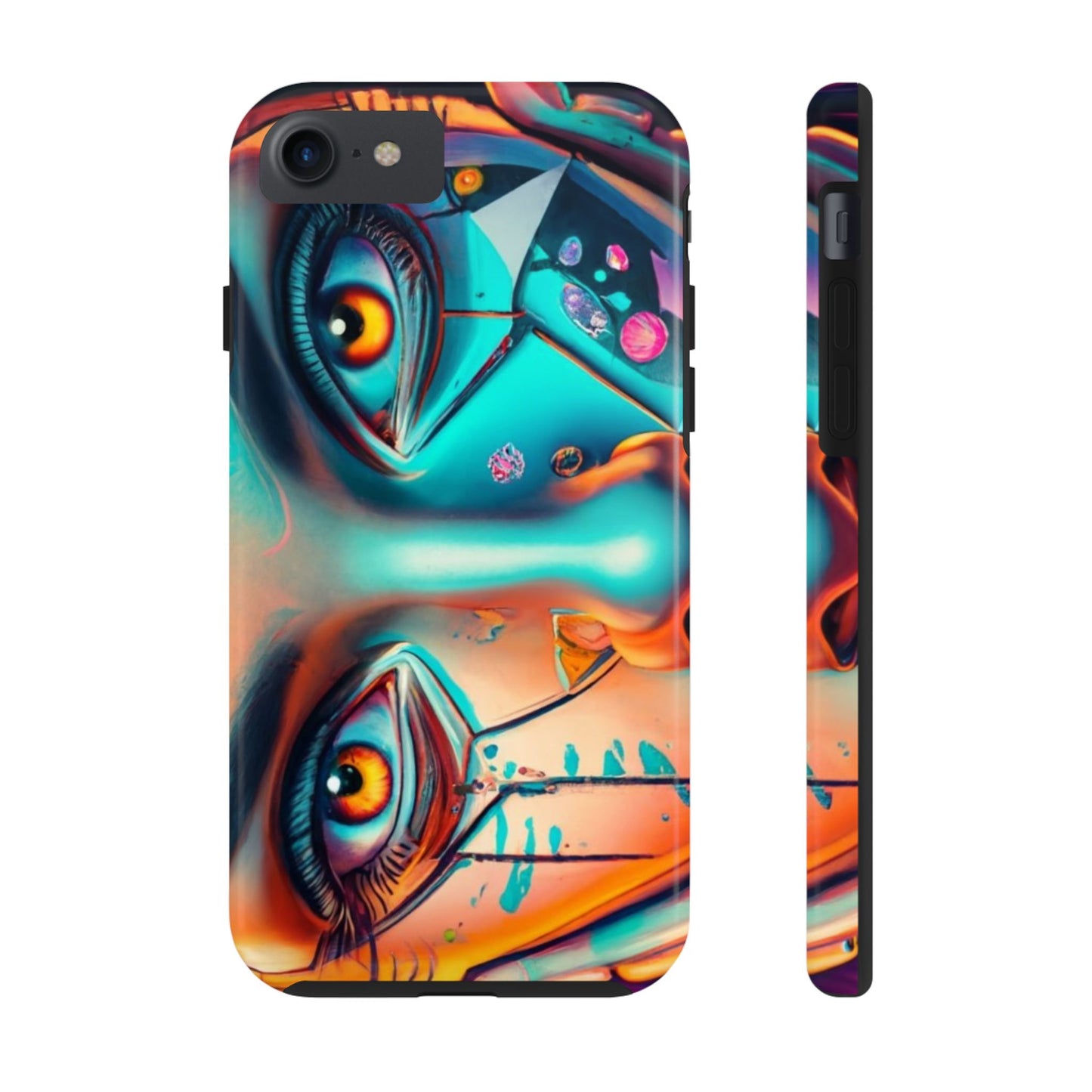 Cybergirl, Dystopian Cyberpunk themed Phone Case with Lofi Aesthetic and Robotic Vaporwave Feel