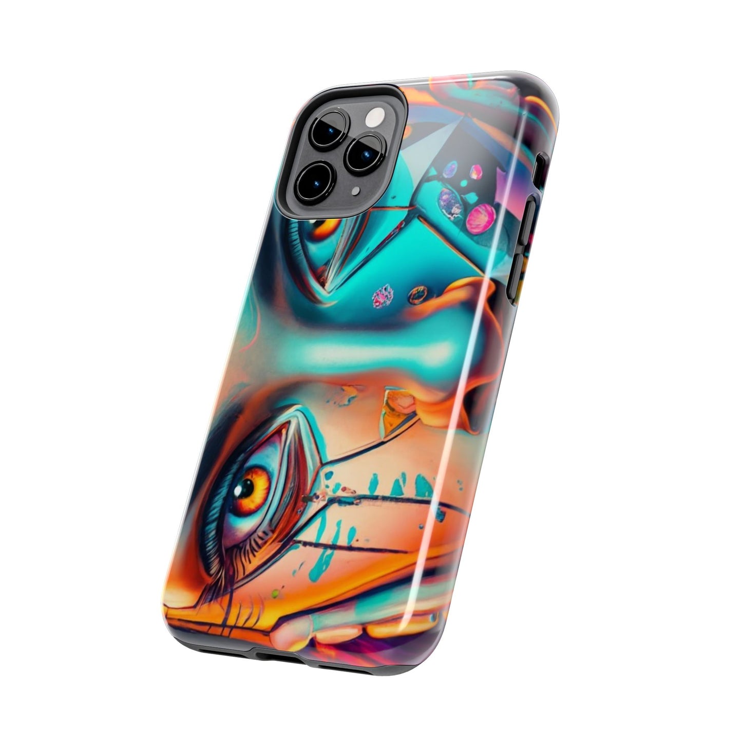 Cybergirl, Dystopian Cyberpunk themed Phone Case with Lofi Aesthetic and Robotic Vaporwave Feel