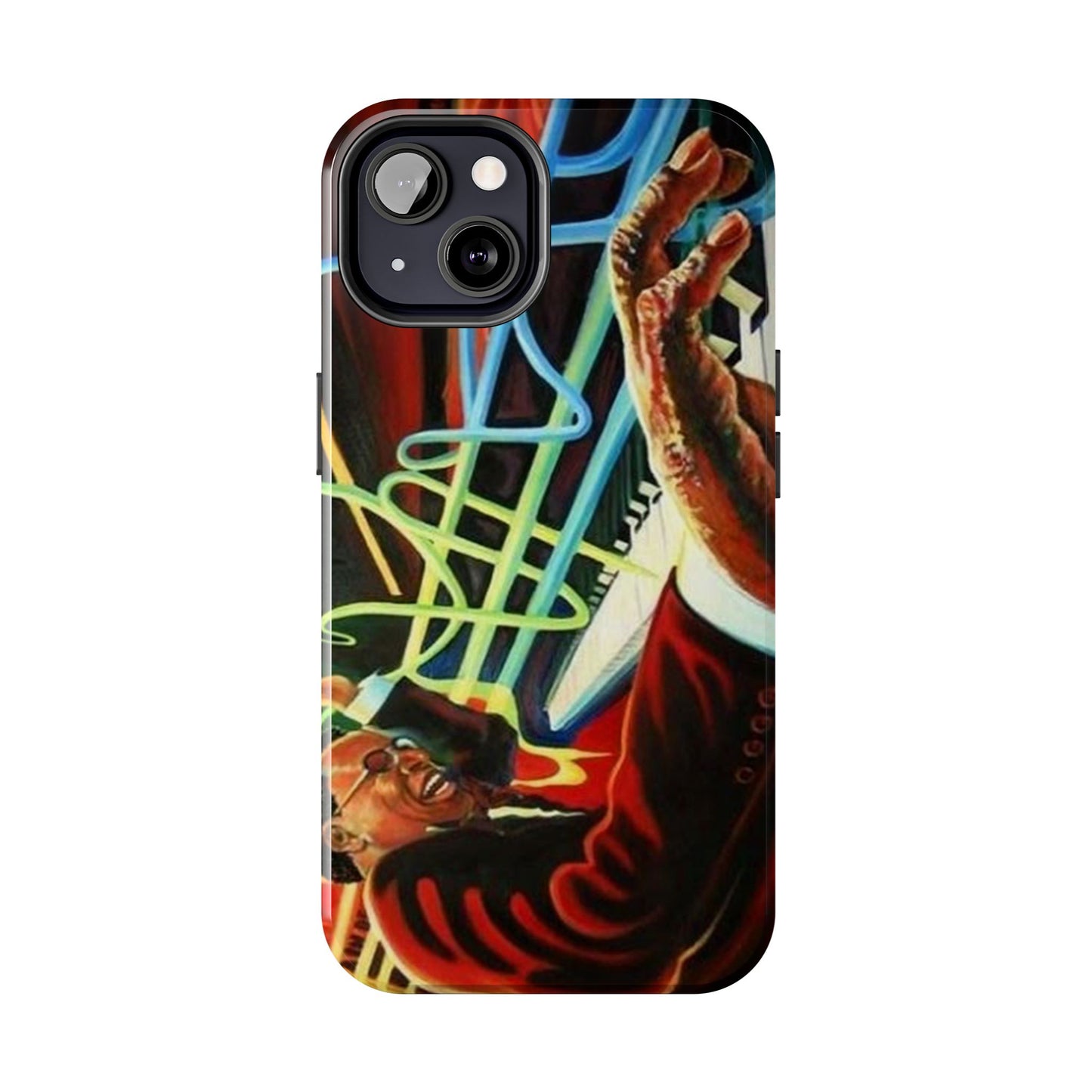 Harlem Renaissance - Retro New York, Jazz Pianist Tough Phone Case for iPhone 11-15. Afrocentric, Black Musician at Apollo Theater 1920s