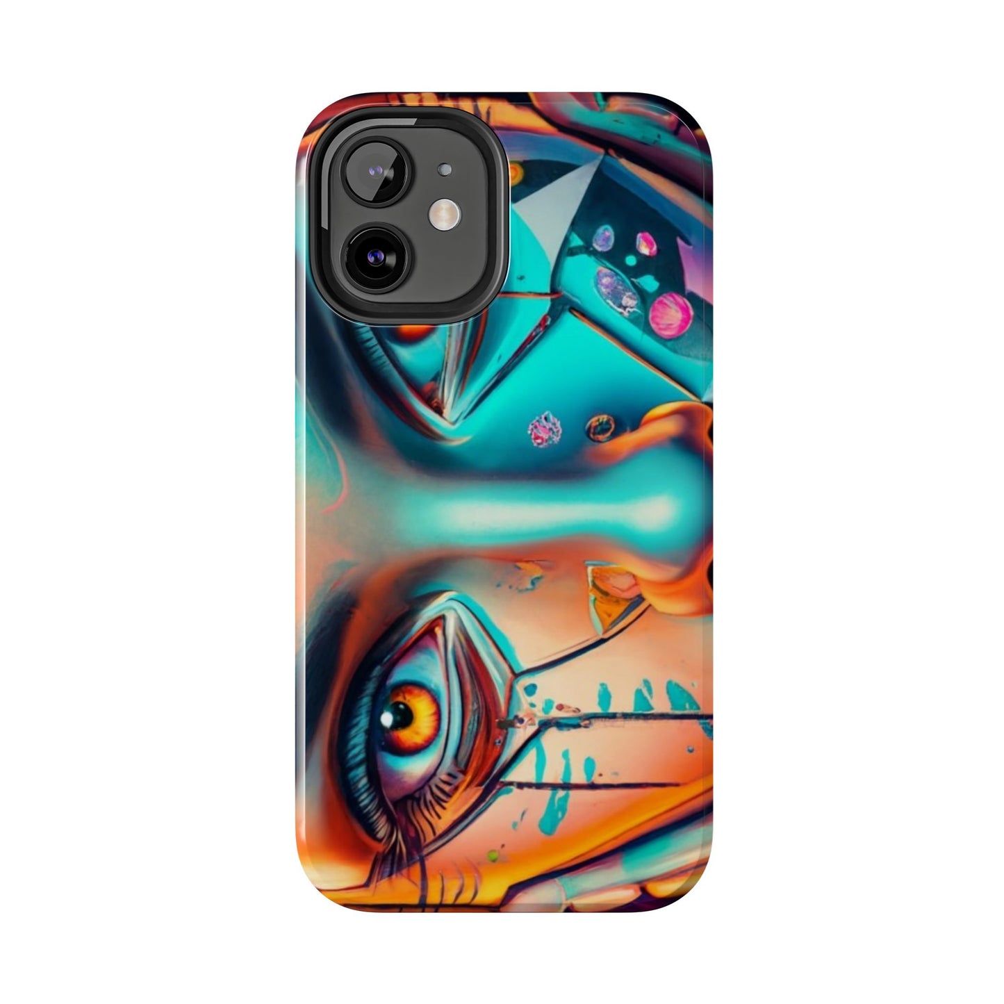 Cybergirl, Dystopian Cyberpunk themed Phone Case with Lofi Aesthetic and Robotic Vaporwave Feel