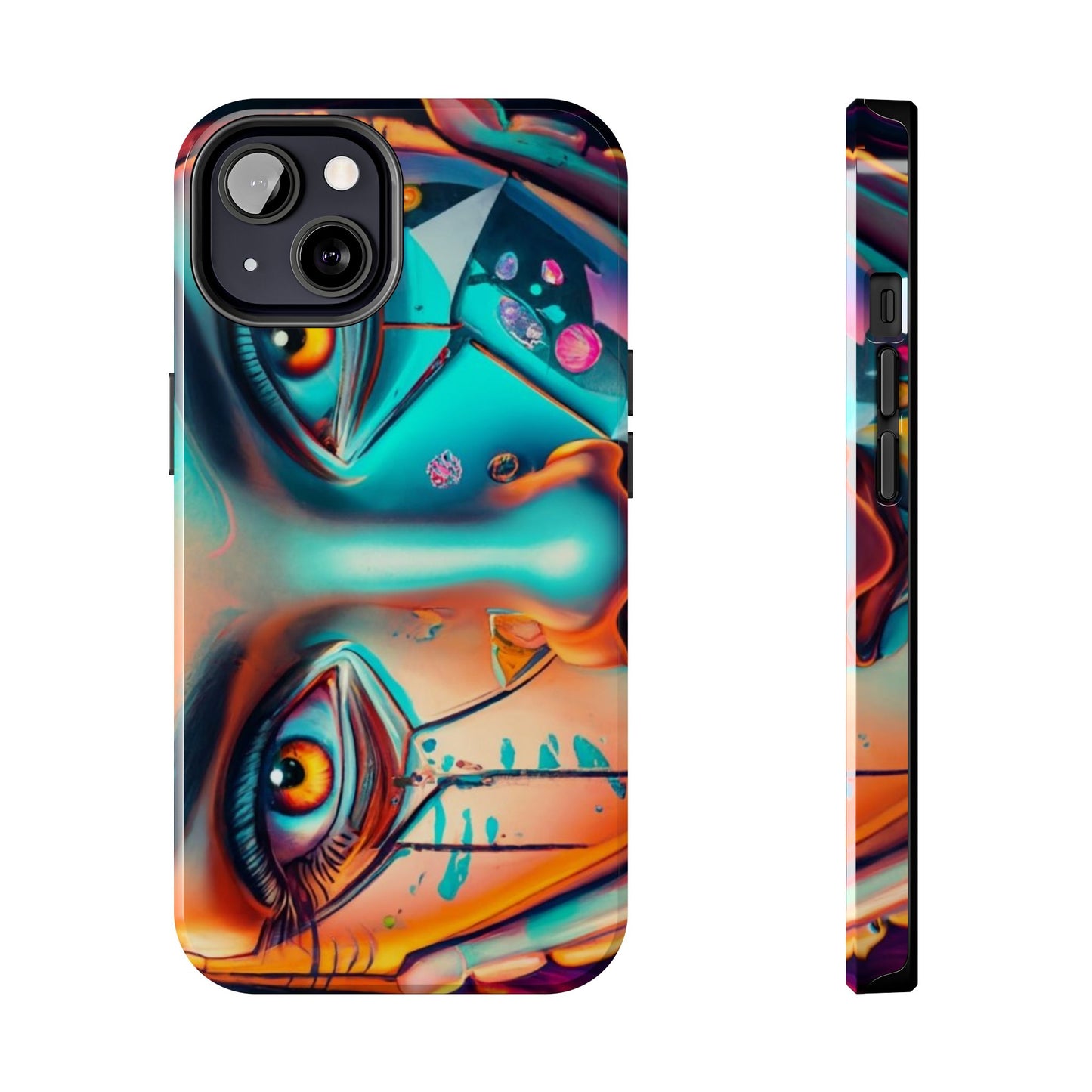 Cybergirl, Dystopian Cyberpunk themed Phone Case with Lofi Aesthetic and Robotic Vaporwave Feel