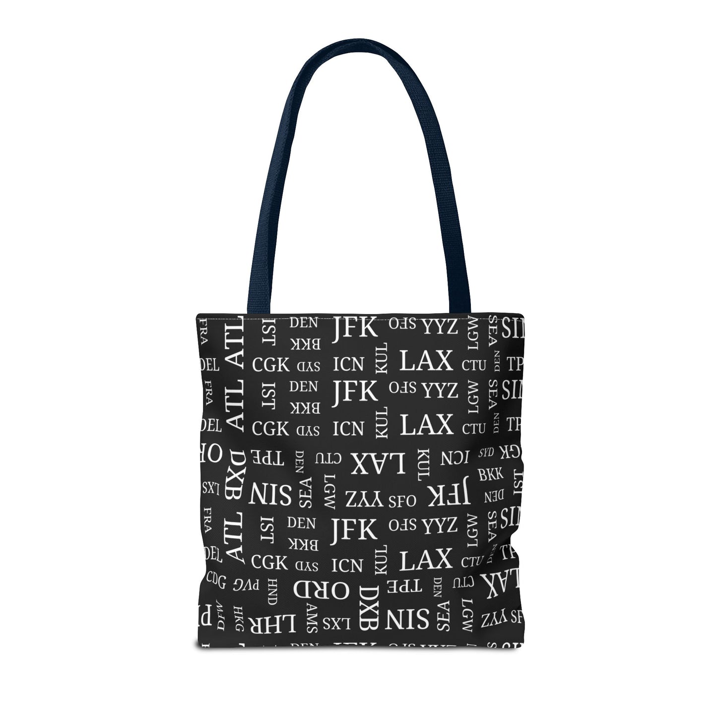 Black, Airport Code Designer Tote Bag Accessory for Travel Lovers