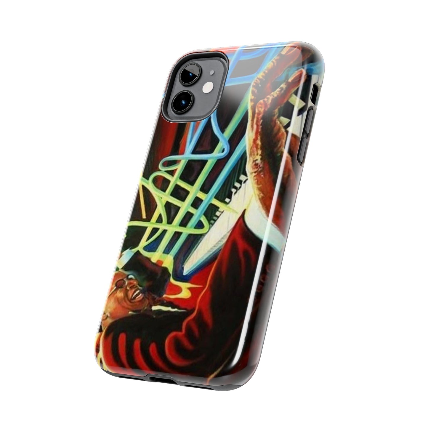 Harlem Renaissance - Retro New York, Jazz Pianist Tough Phone Case for iPhone 11-15. Afrocentric, Black Musician at Apollo Theater 1920s