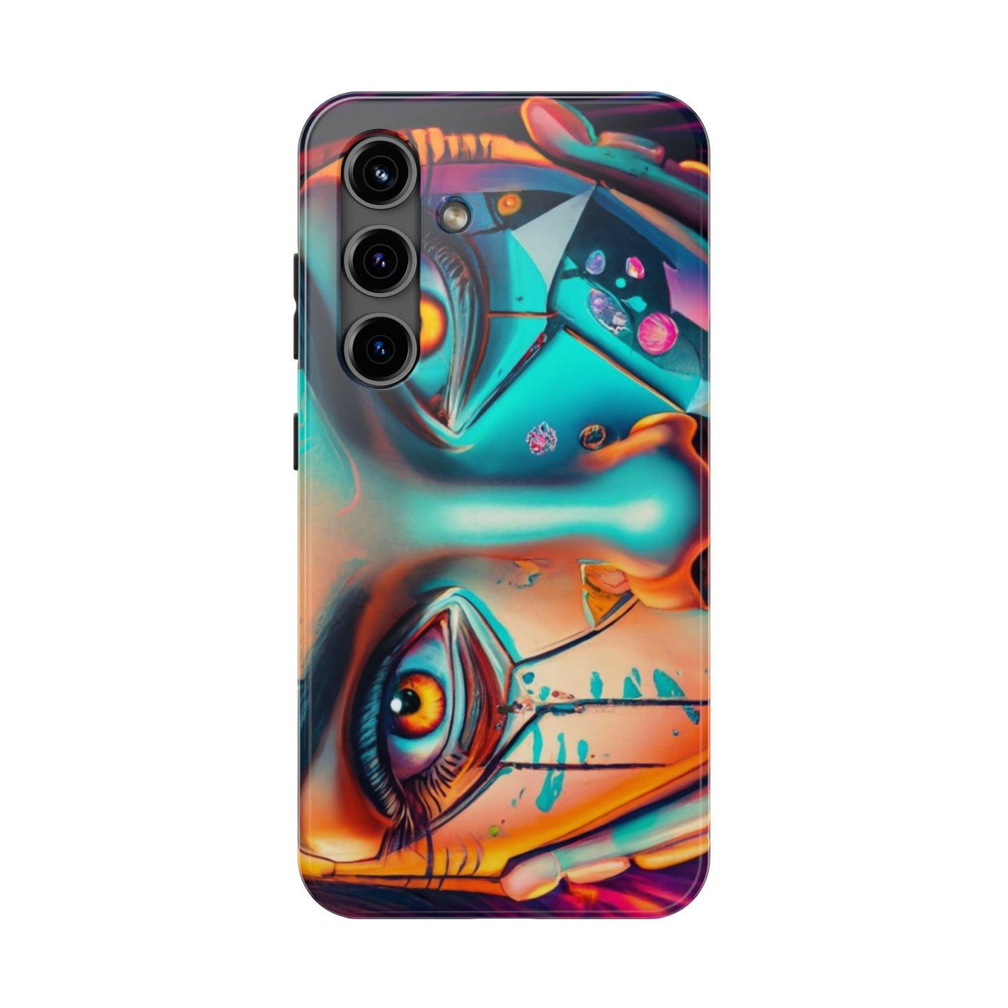 Cybergirl, Dystopian Cyberpunk themed Phone Case with Lofi Aesthetic and Robotic Vaporwave Feel