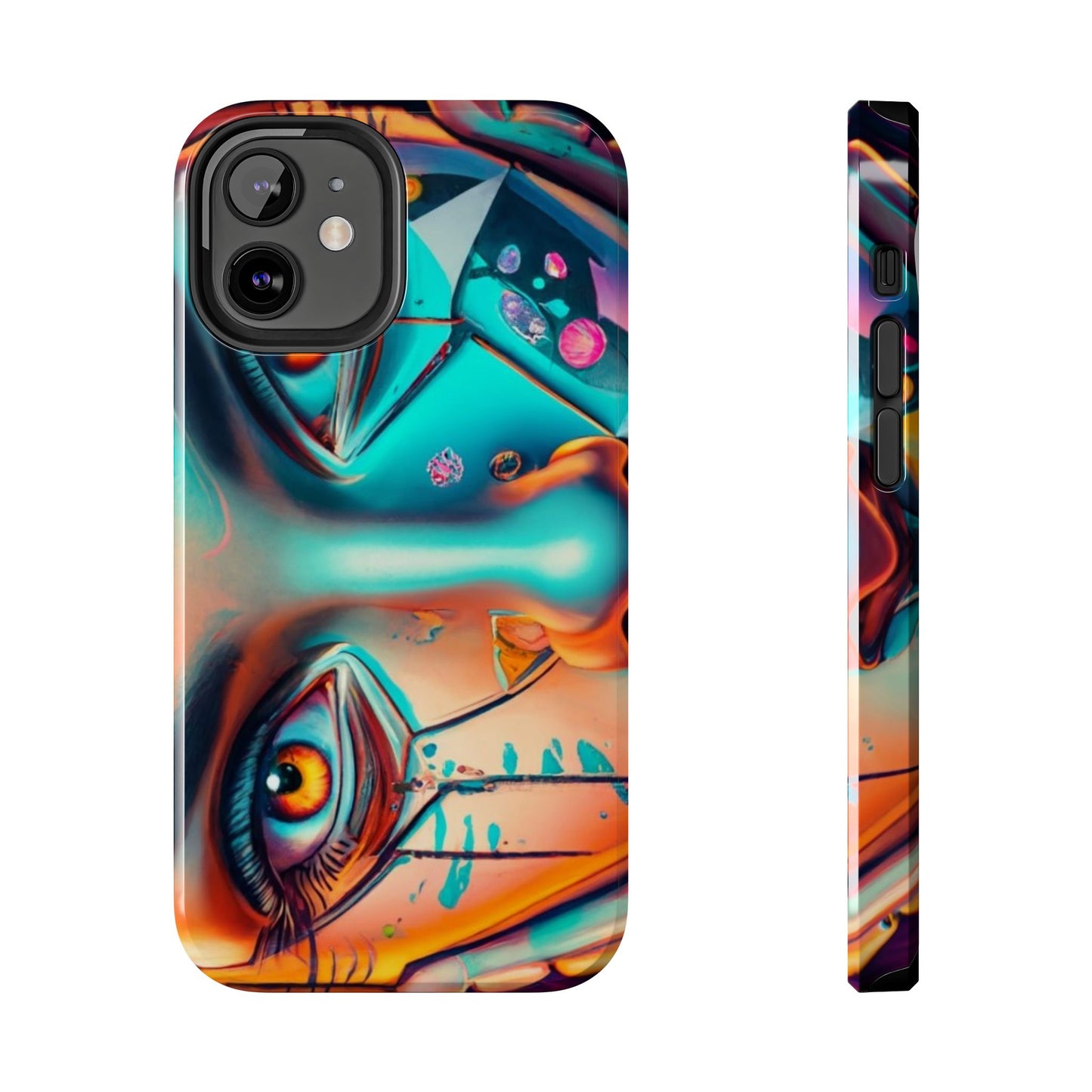 Cybergirl, Dystopian Cyberpunk themed Phone Case with Lofi Aesthetic and Robotic Vaporwave Feel