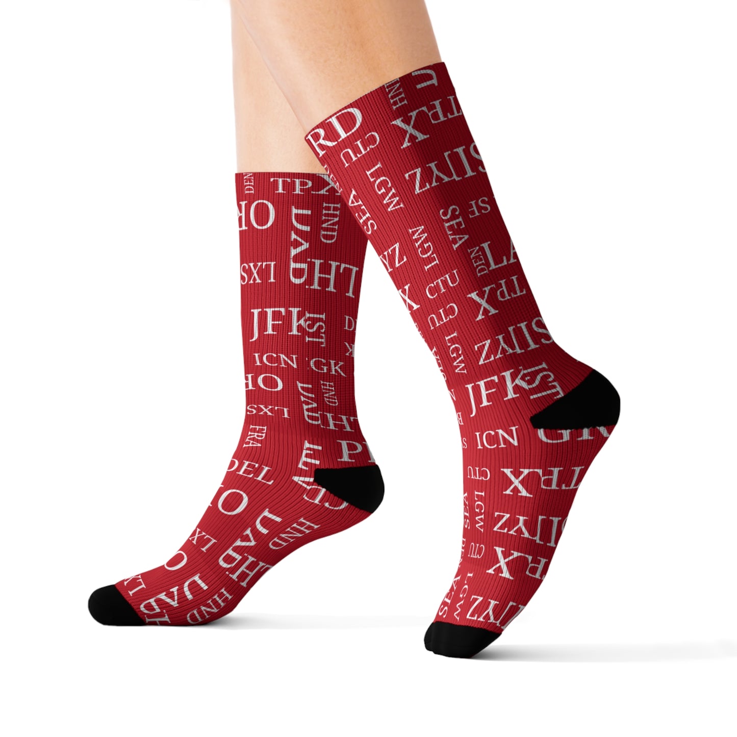 Cute Travel Socks, Gift for Travelers, Gifts for Travel, Sublimation Socks