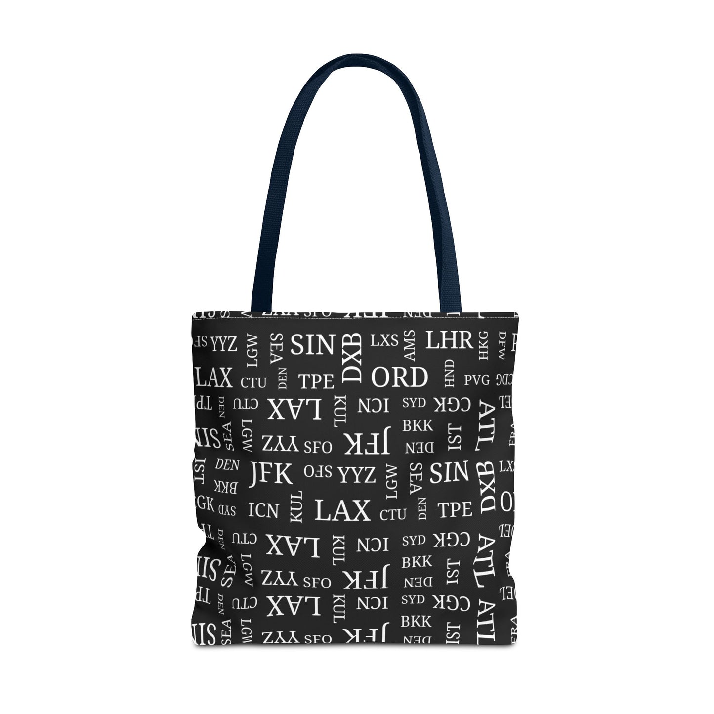 Black, Airport Code Designer Tote Bag Accessory for Travel Lovers