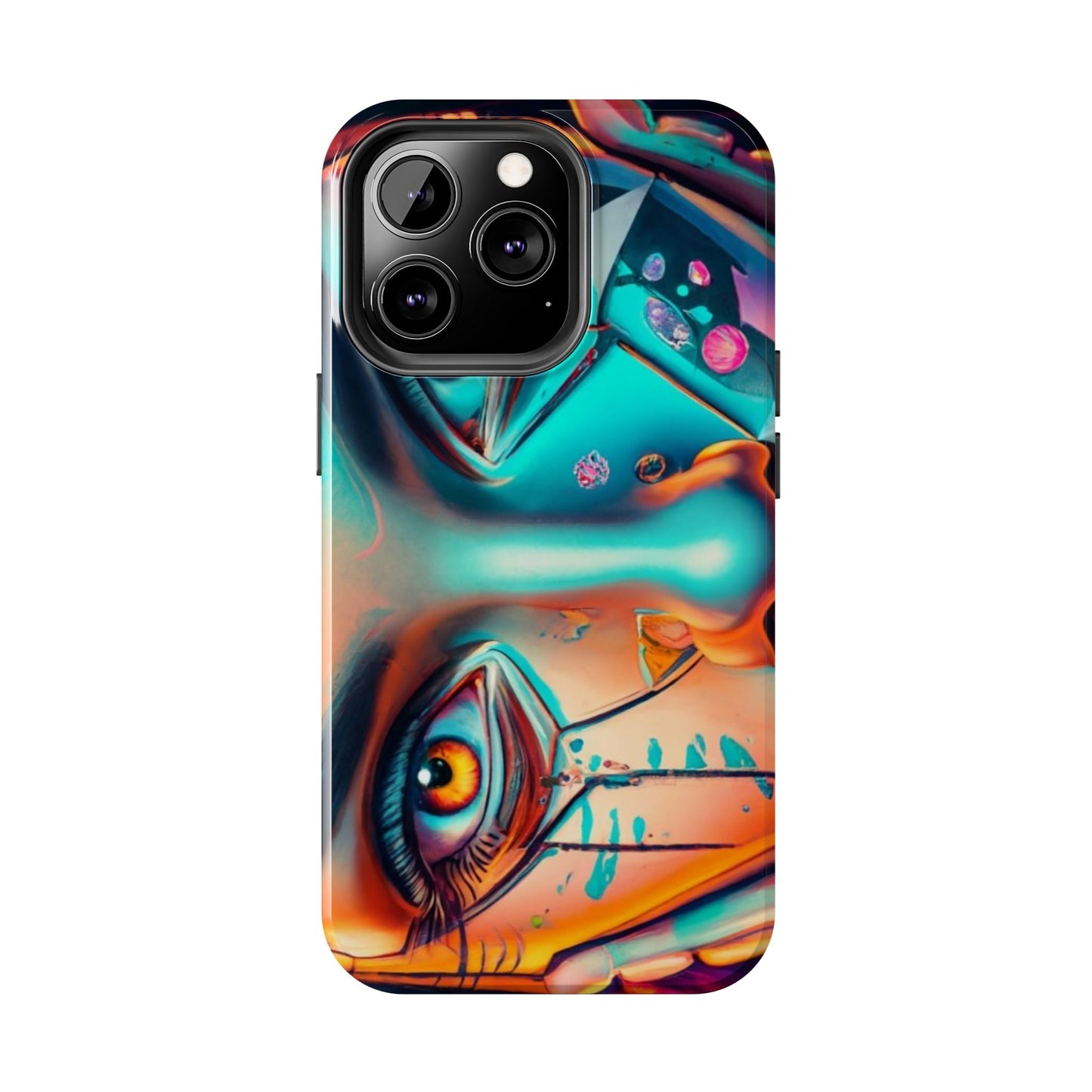 Cybergirl, Dystopian Cyberpunk themed Phone Case with Lofi Aesthetic and Robotic Vaporwave Feel