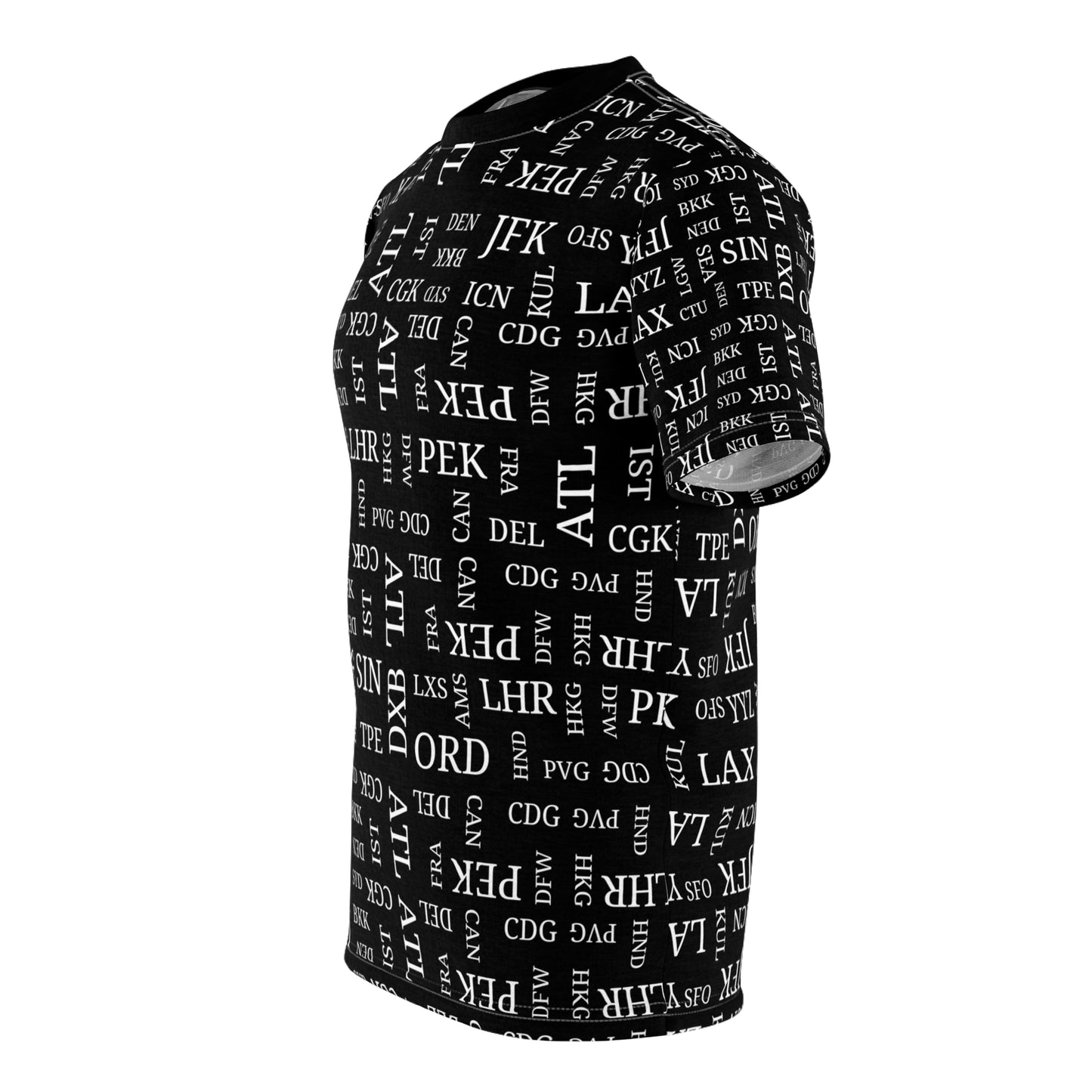 Signature Black Airport Code Premium Travel Lover's Tee With All Over Printing - Best Airports for  Planespotting