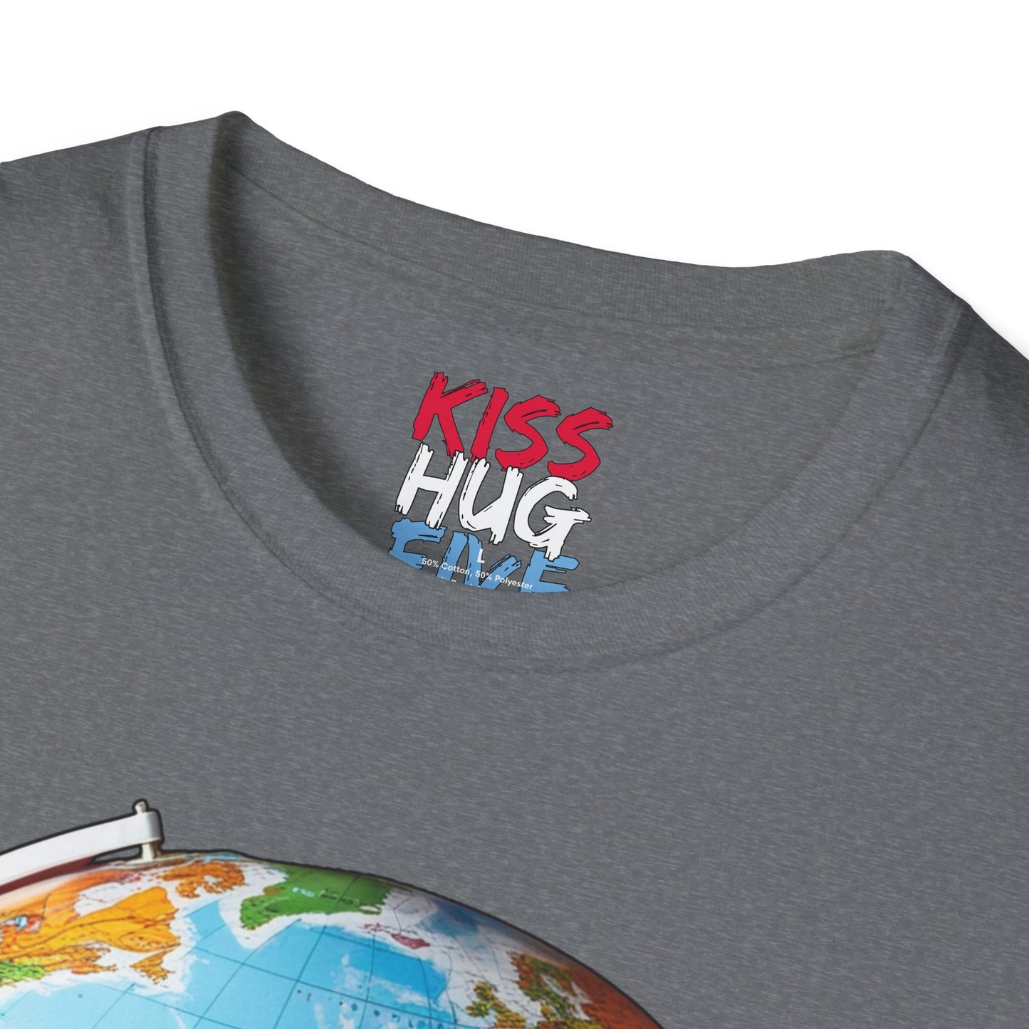 World Globe Travel Map and 1980s Boom Box - Nostalgia Mashup Travel Wear Tee