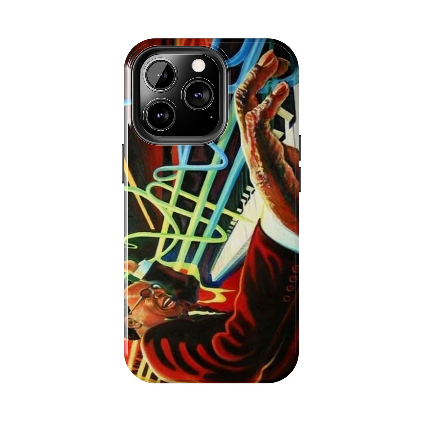 Harlem Renaissance - Retro New York, Jazz Pianist Tough Phone Case for iPhone 11-15. Afrocentric, Black Musician at Apollo Theater 1920s