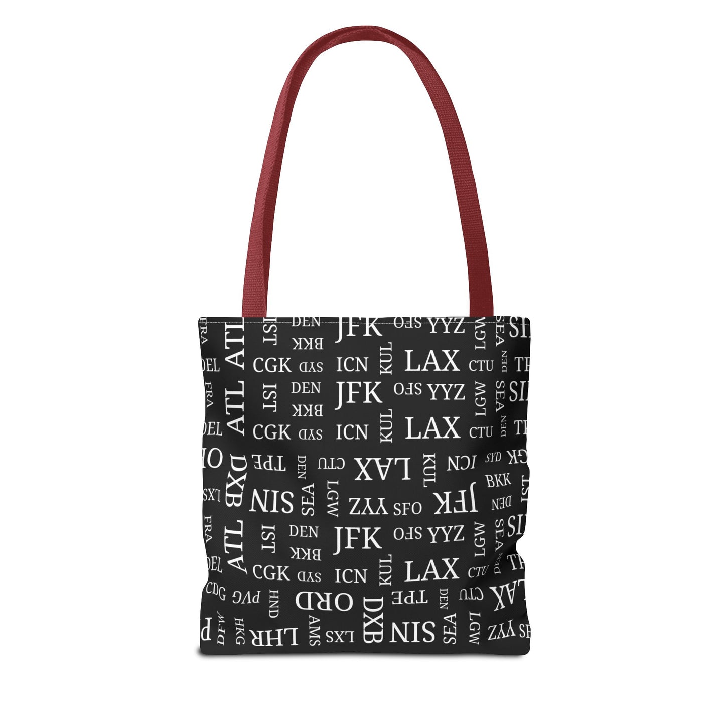 Black, Airport Code Designer Tote Bag Accessory for Travel Lovers