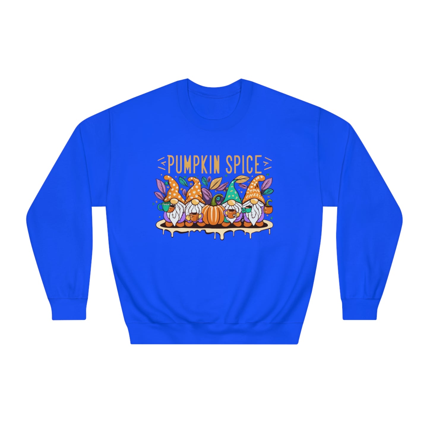 Halloween Gnomes Fall Sweatshirt, Gnomes Drinking Pumpkin Spice Coffee in Autumn, Halloween Costume Sweatshirt