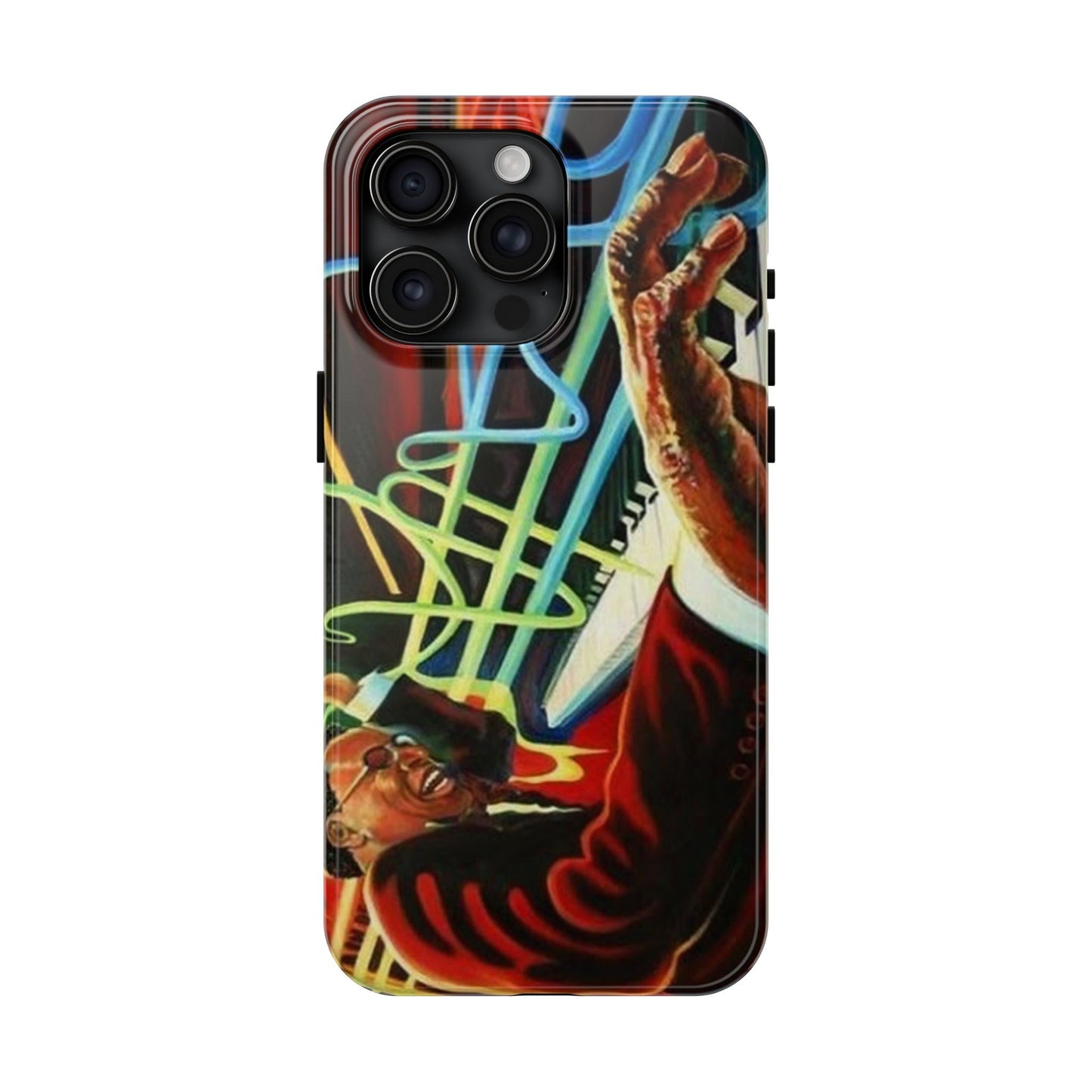 Harlem Renaissance - Retro New York, Jazz Pianist Tough Phone Case for iPhone 11-15. Afrocentric, Black Musician at Apollo Theater 1920s