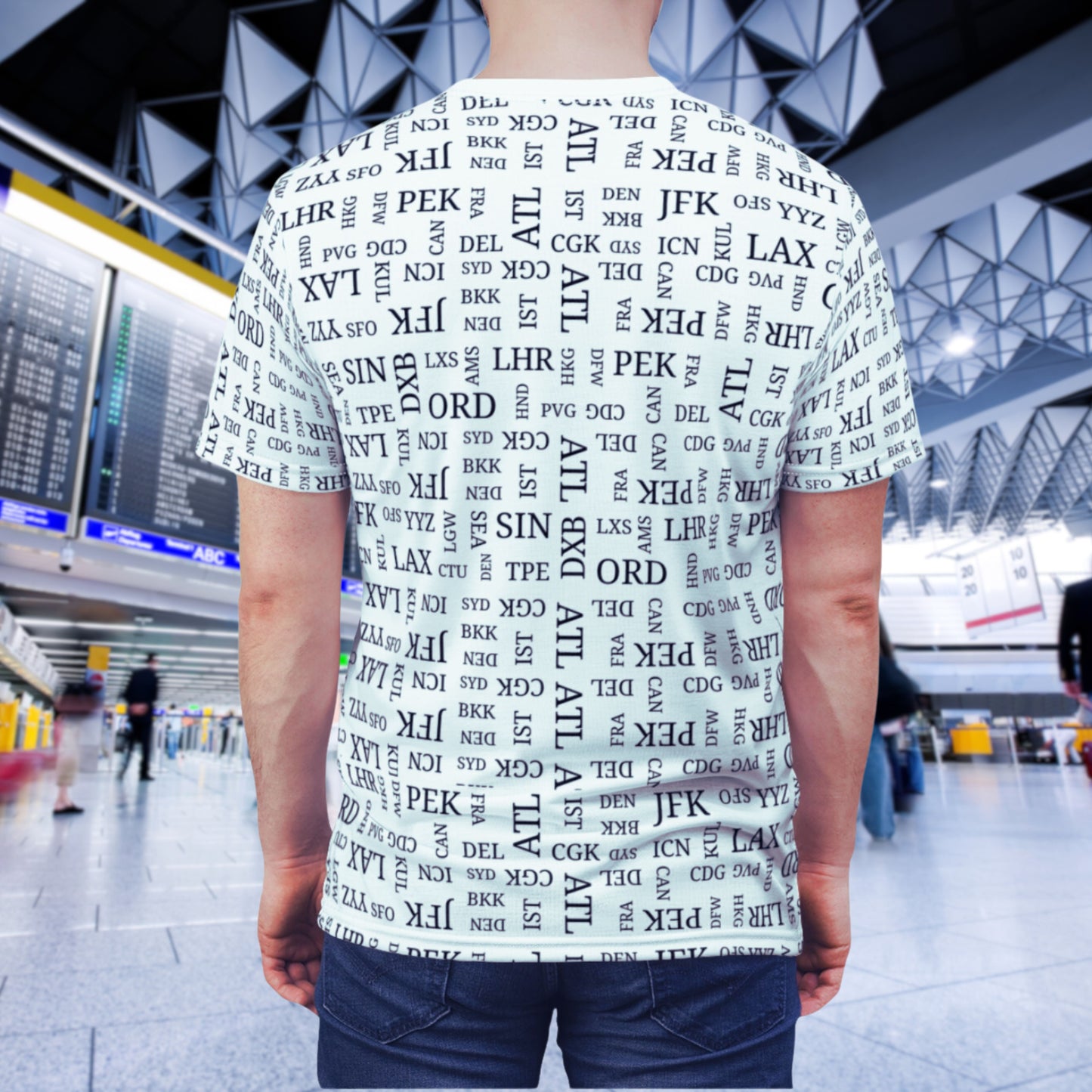 Signature Airport Code Premium Travel Lover's Tee With All Over Printing - Best Airports for  PlanespottingP