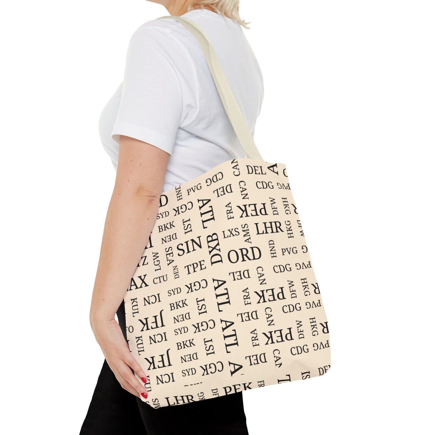 Signature Airport Code Designer Tote Bag for Travel Lovers