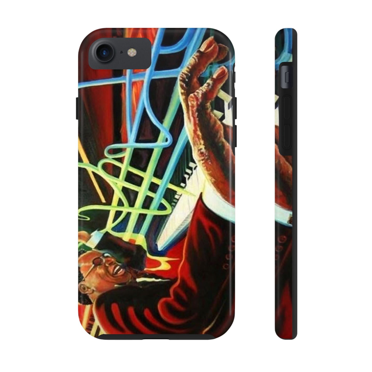 Harlem Renaissance - Retro New York, Jazz Pianist Tough Phone Case for iPhone 11-15. Afrocentric, Black Musician at Apollo Theater 1920s