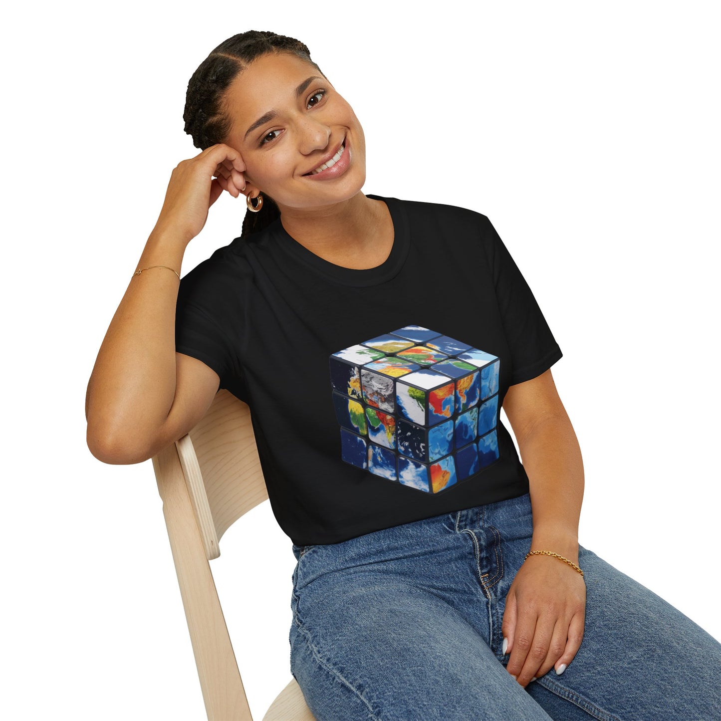 Rubik's Cube World Map Mashup Travel Wear Tee