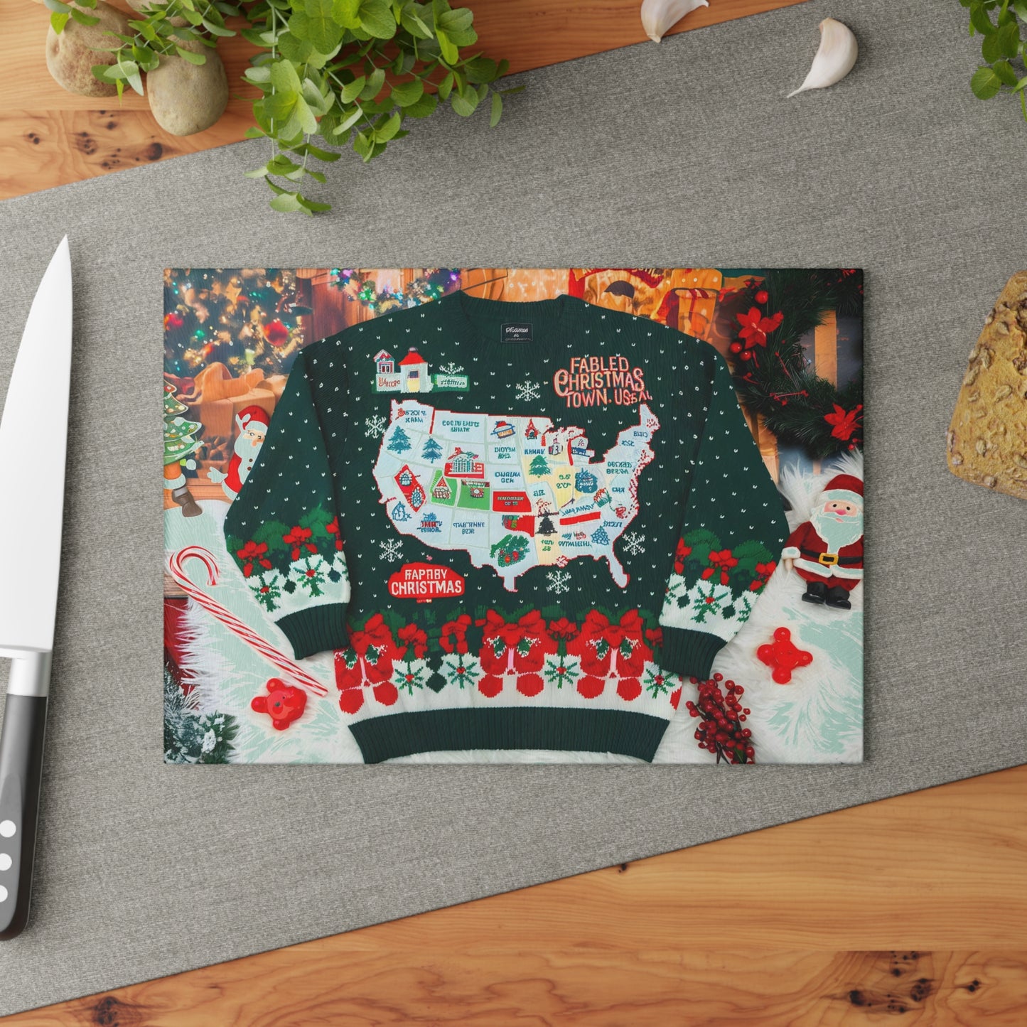 This Glass Cutting Board Looks like An Ugly Christmas Sweater