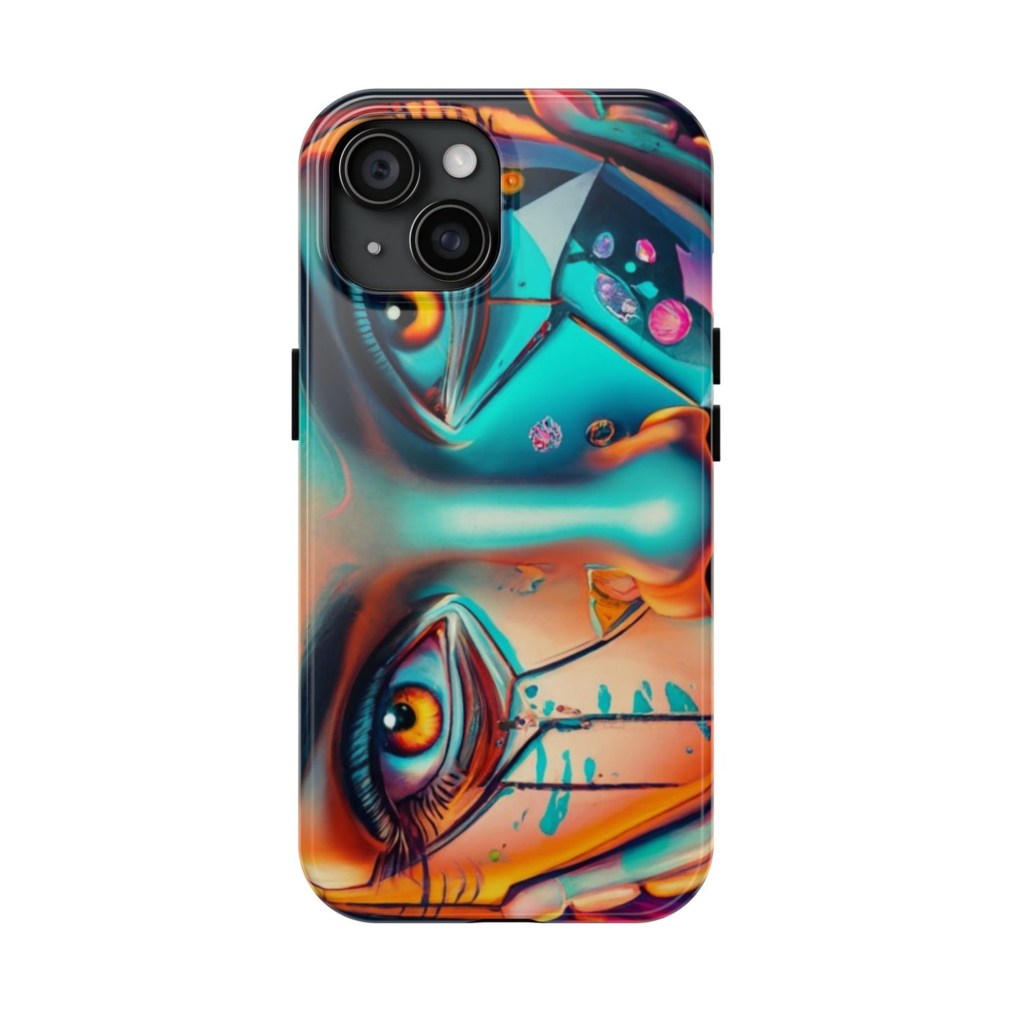 Cybergirl, Dystopian Cyberpunk themed Phone Case with Lofi Aesthetic and Robotic Vaporwave Feel