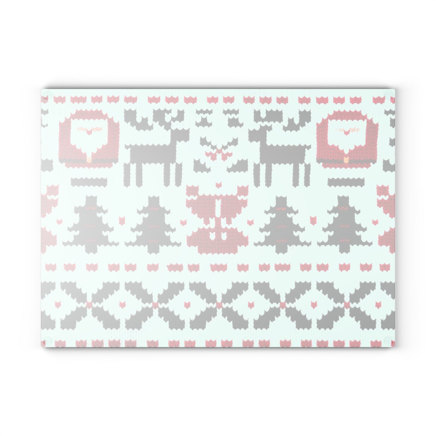 Glass Cutting Board with Ugly Christmas Sweater Knitted Pattern