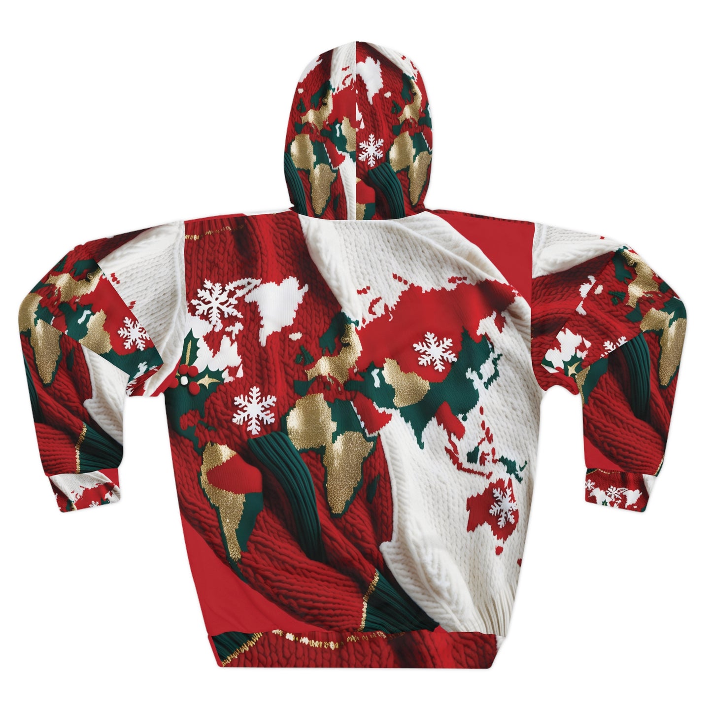 Pullover Hoodie Sweatshirt with Ugly Christmas Sweater Knitted Design #3