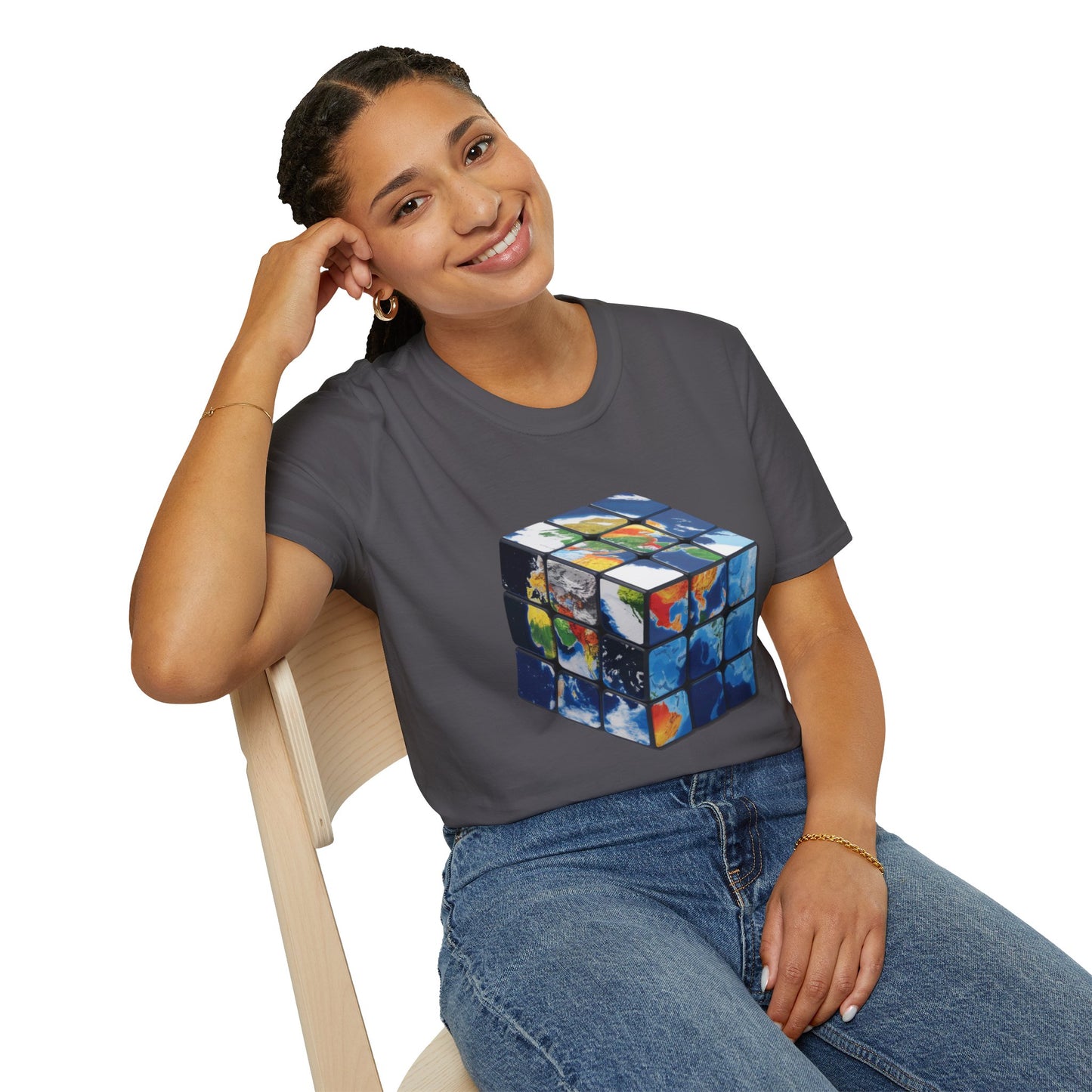 Rubik's Cube World Map Mashup Travel Wear Tee