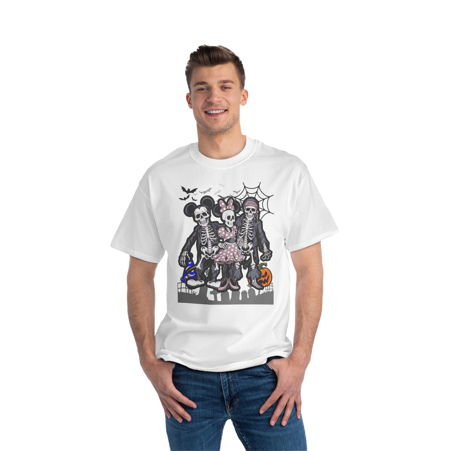 Minnie Mouse, Mickey Mouse, Jack Sparrow Halloween Skeleton Tshirt