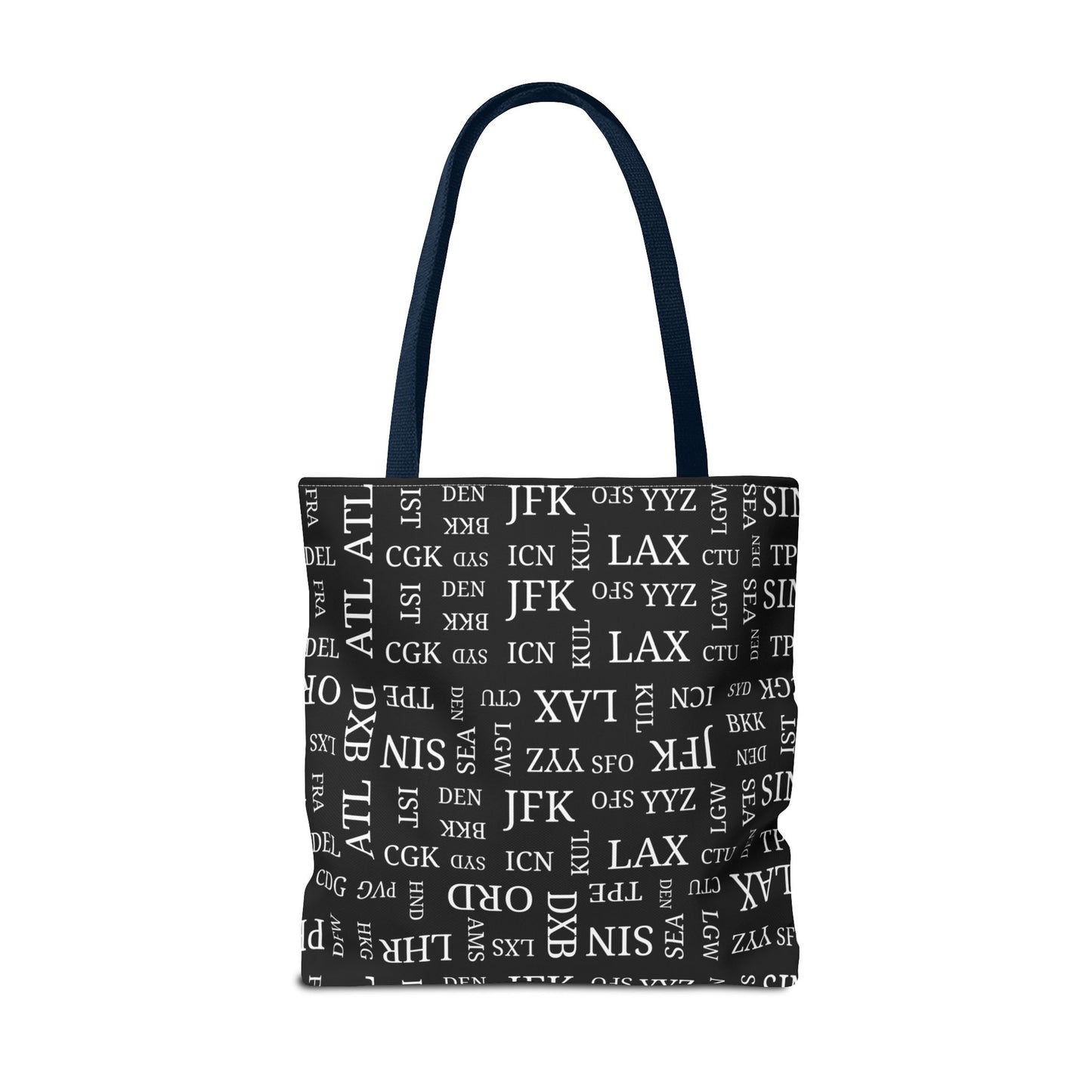 Black, Airport Code Designer Tote Bag Accessory for Travel Lovers