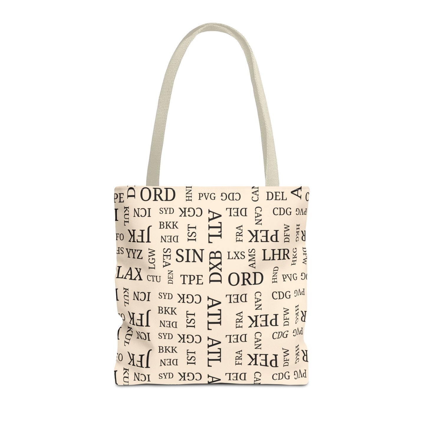 Signature Airport Code Designer Tote Bag for Travel Lovers