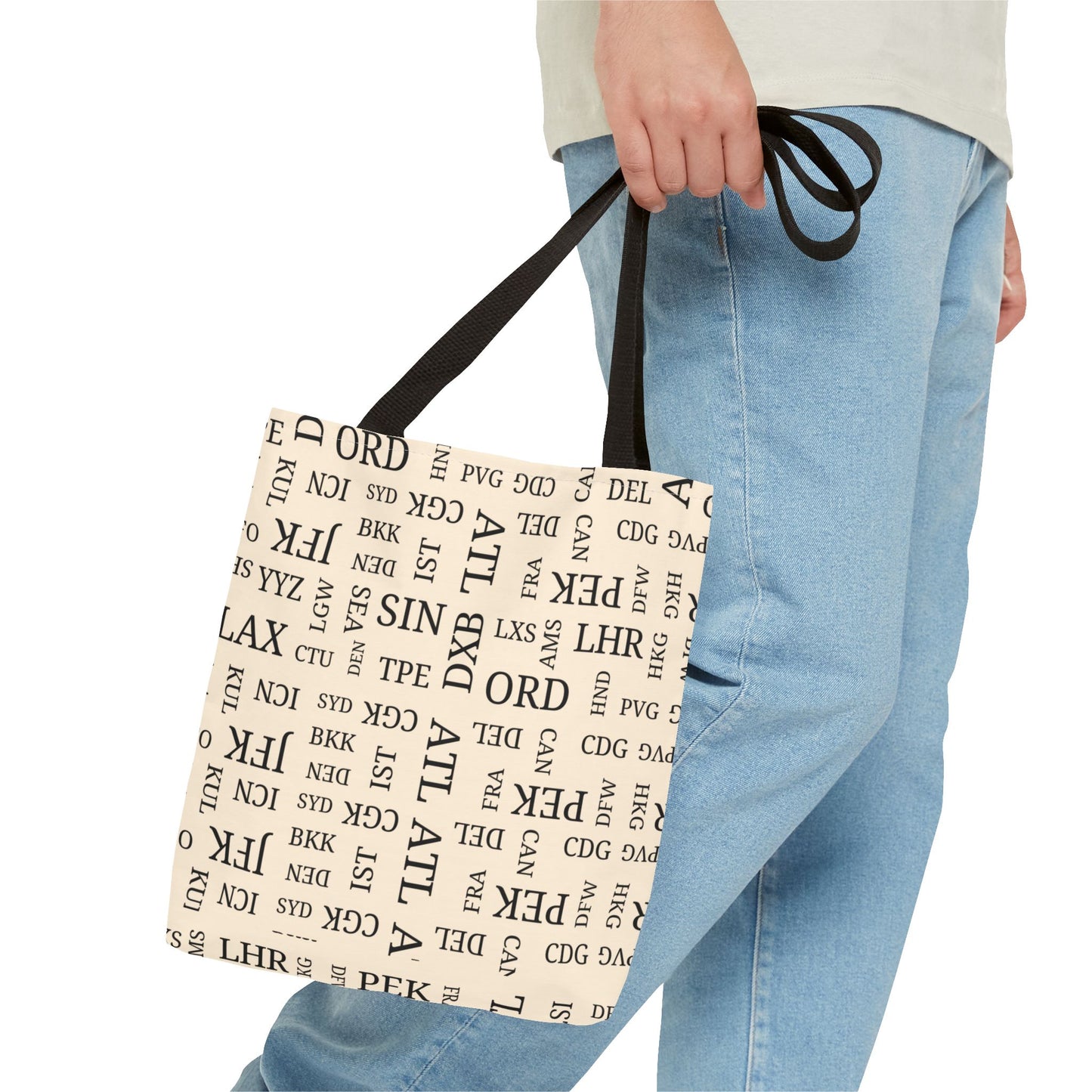 Signature Airport Code Designer Tote Bag for Travel Lovers