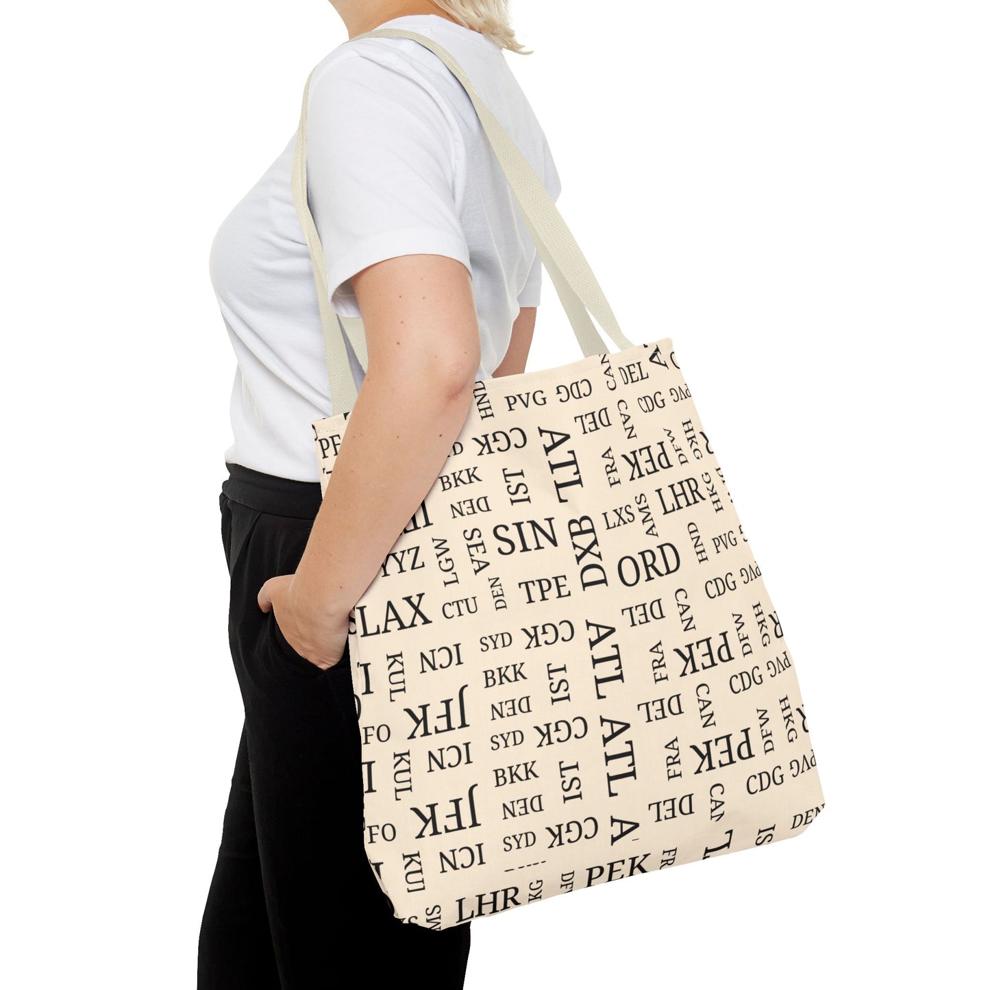 Signature Airport Code Designer Tote Bag for Travel Lovers