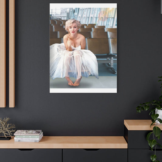 Marilyn Monroe Ballerina at an International Airport Terminal, Matte Canvas, Stretched (Kiss Hug Five)