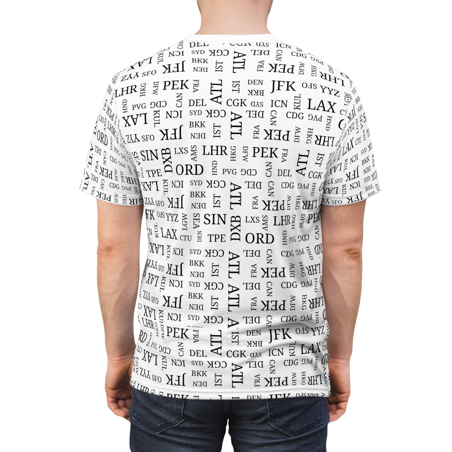 Signature Airport Code Premium Travel Lover's Tee With All Over Printing - Best Airports for  PlanespottingP