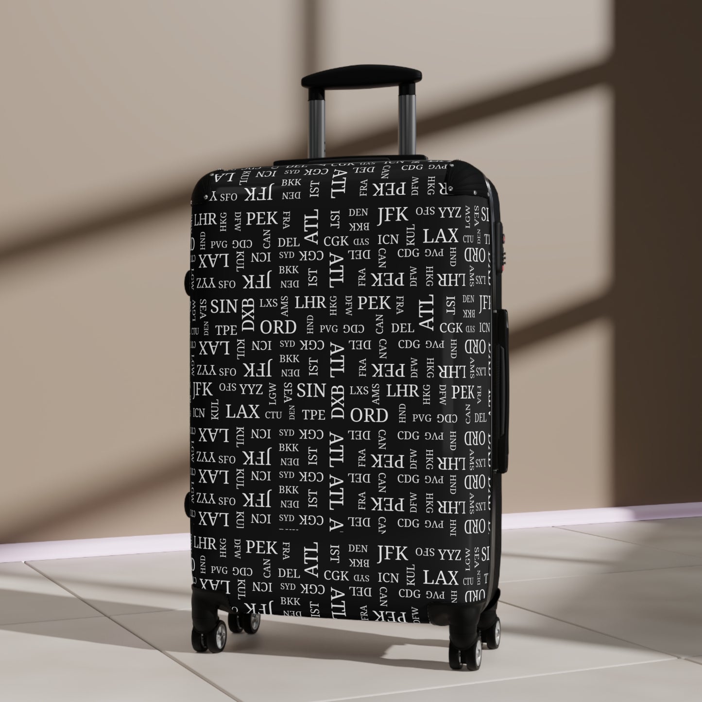 Travel Aficionado Airport Code Design Roller Suitcase