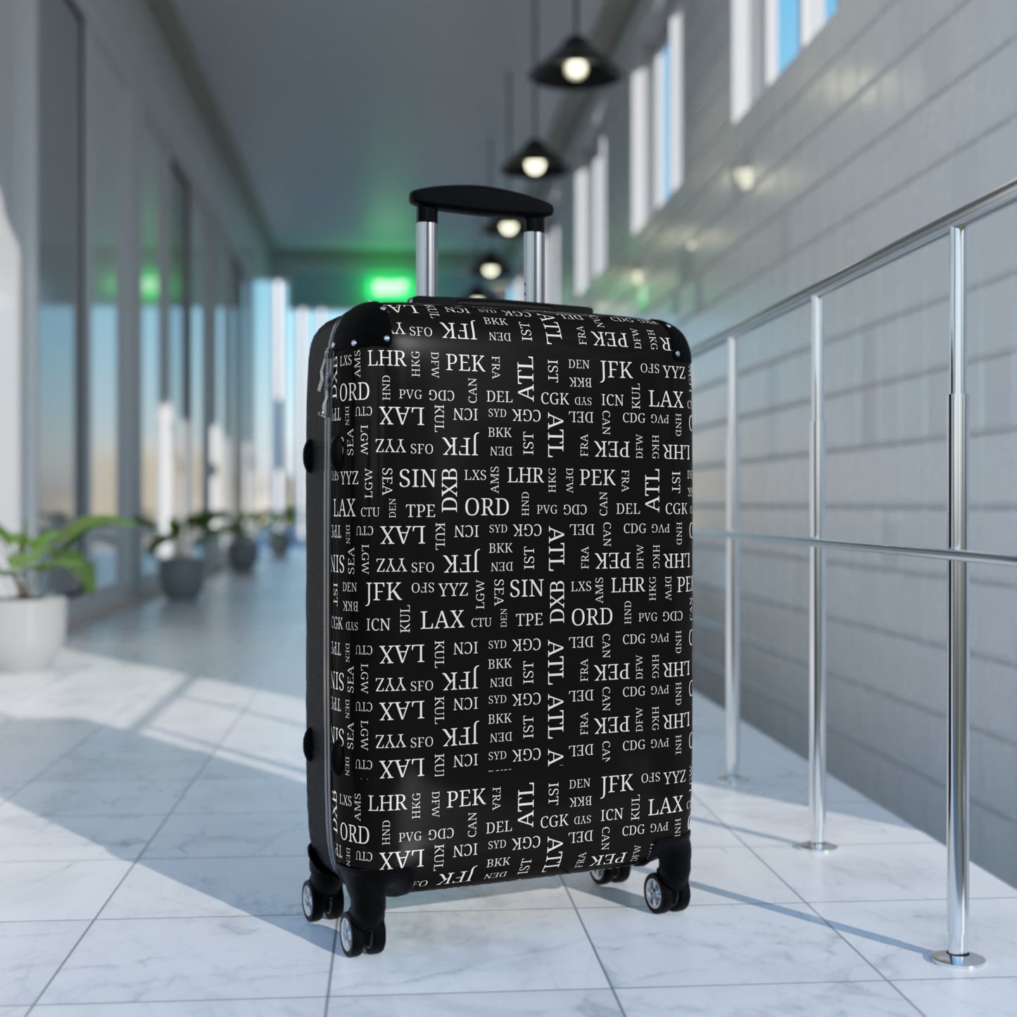 Travel Aficionado Airport Code Design Roller Suitcase