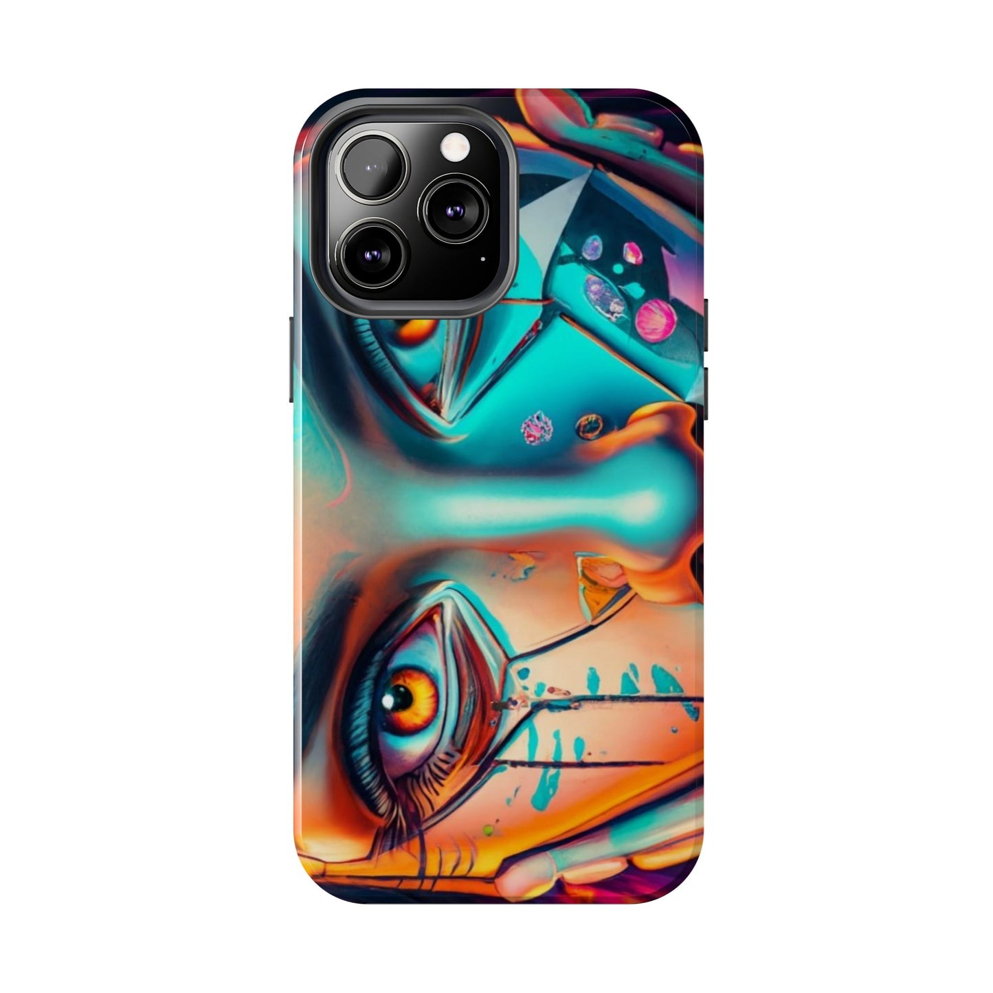 Cybergirl, Dystopian Cyberpunk themed Phone Case with Lofi Aesthetic and Robotic Vaporwave Feel