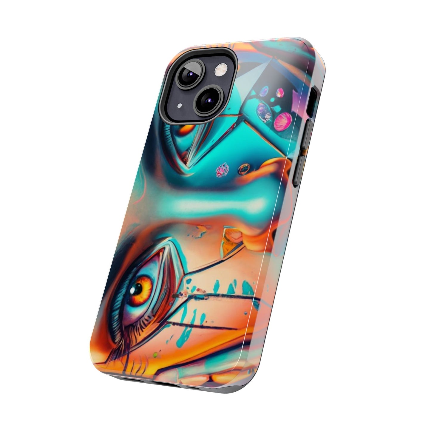 Cybergirl, Dystopian Cyberpunk themed Phone Case with Lofi Aesthetic and Robotic Vaporwave Feel