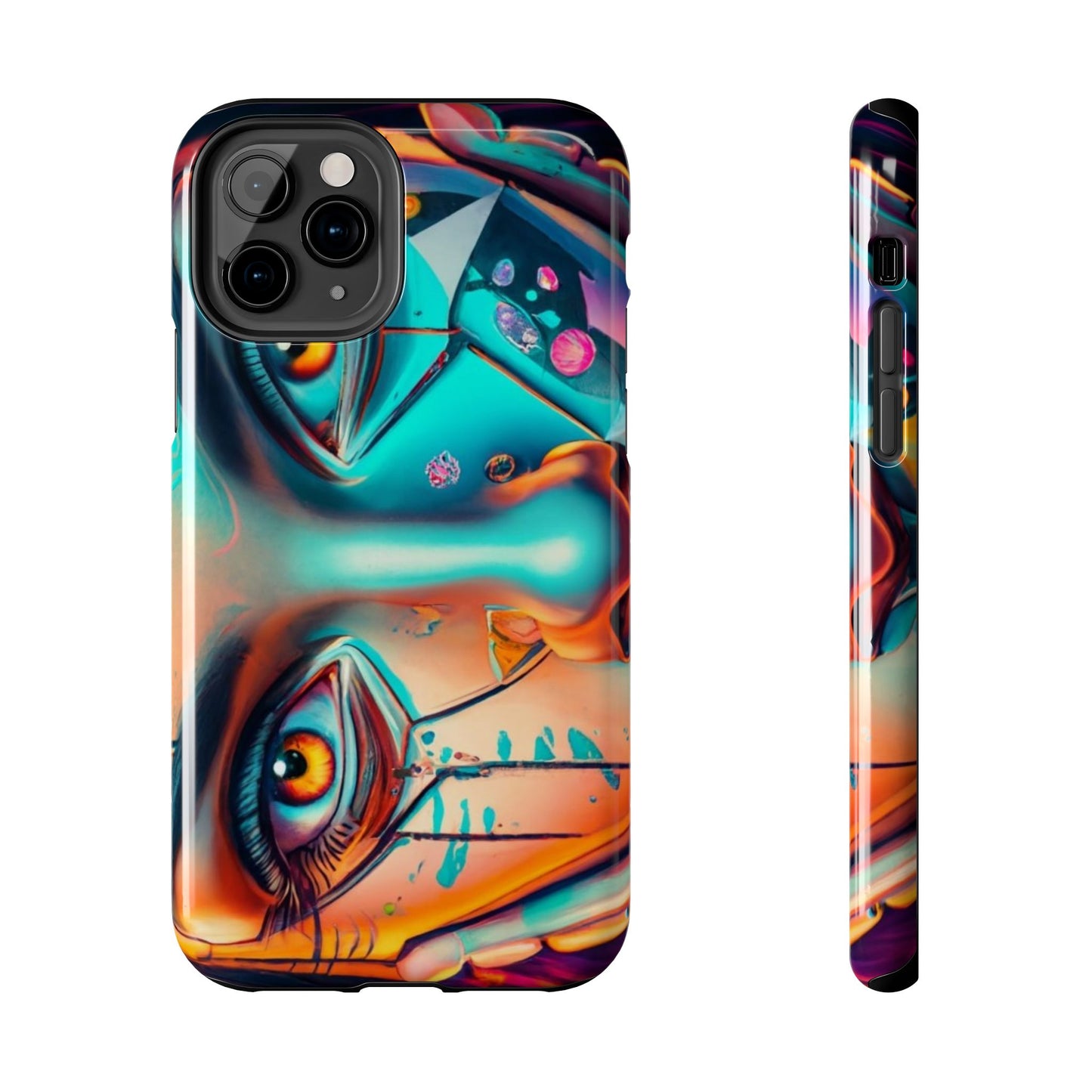 Cybergirl, Dystopian Cyberpunk themed Phone Case with Lofi Aesthetic and Robotic Vaporwave Feel