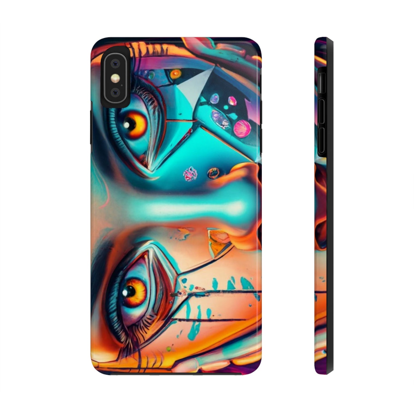 Cybergirl, Dystopian Cyberpunk themed Phone Case with Lofi Aesthetic and Robotic Vaporwave Feel