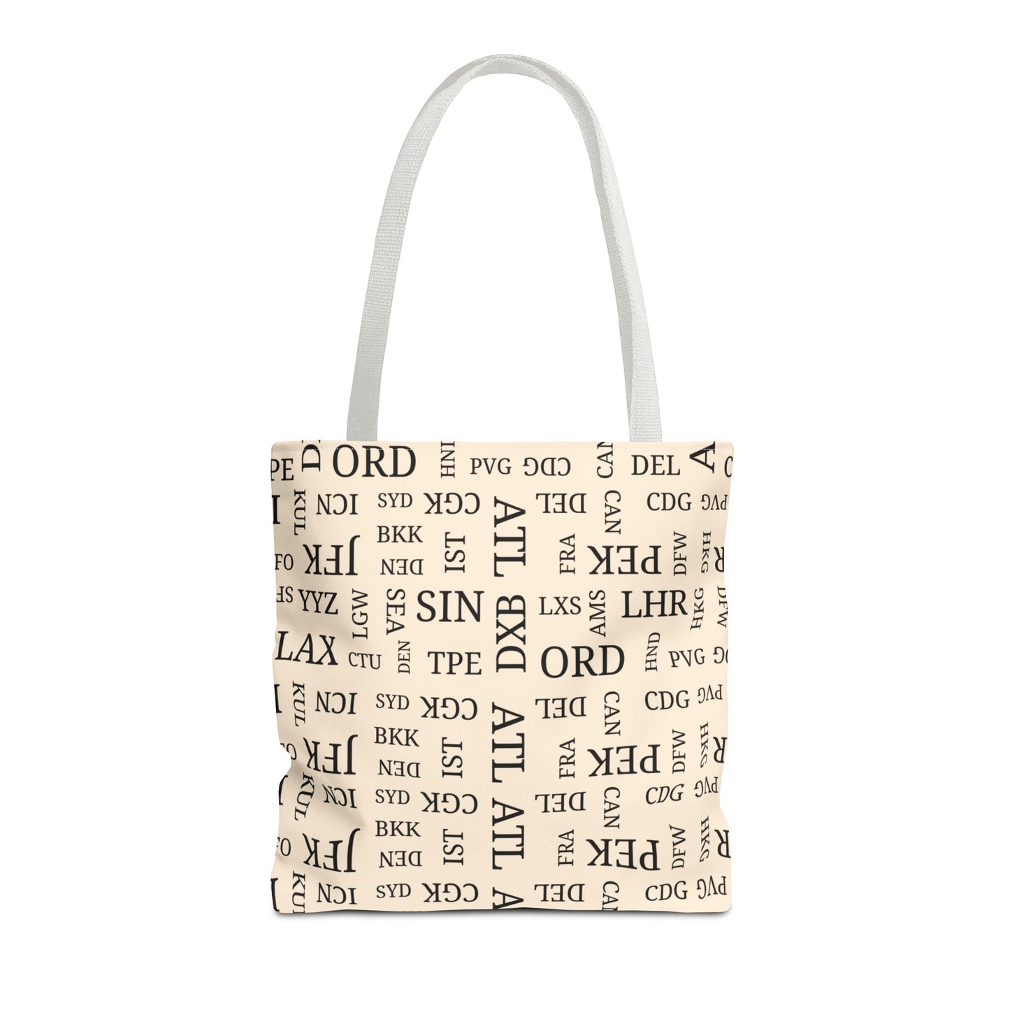 Signature Airport Code Designer Tote Bag for Travel Lovers